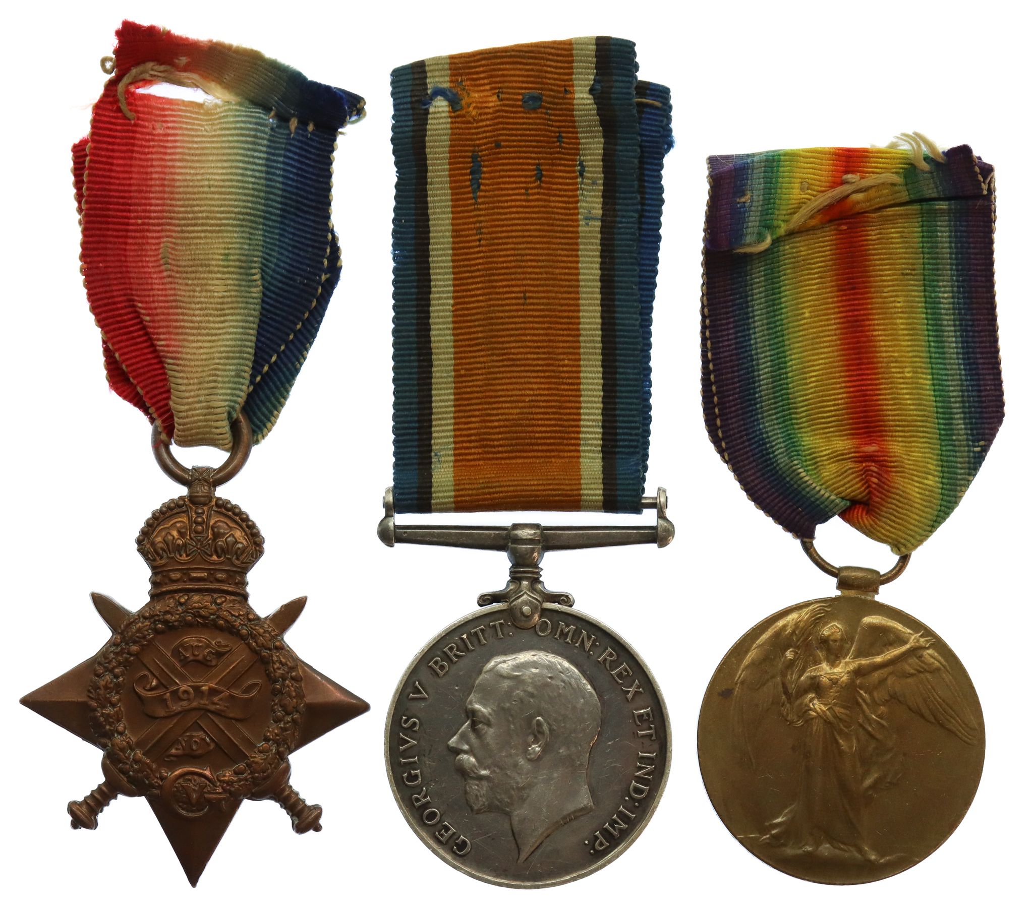 WW1 1914 Mons Star Medal Trio - Sjt. F.W. Ray, Lancashire Fusiliers / Machine Gun Corps - Killed In Action