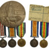 WW1 Military Medal, British War Medal, Victory Medal & Memorial Plaque along with Brothers WW1 Medal Pair - Private / Drummer B. Taylor, 17th (1st South East Lancashire Bantams) Bn. Lancashire Fusiliers - K.I.A.