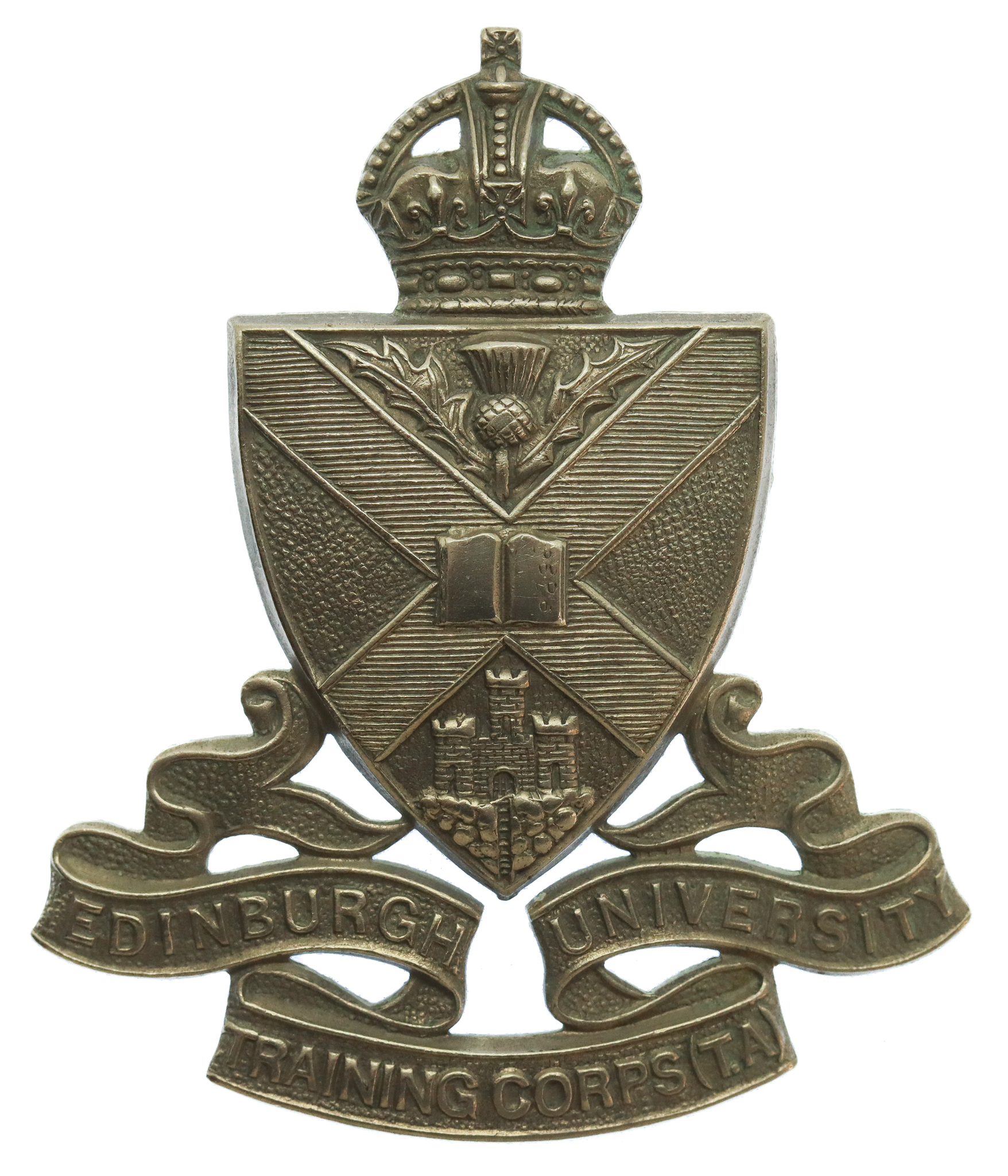 Edinburgh University Training Corps (T.A.) Cap Badge - King's Crown