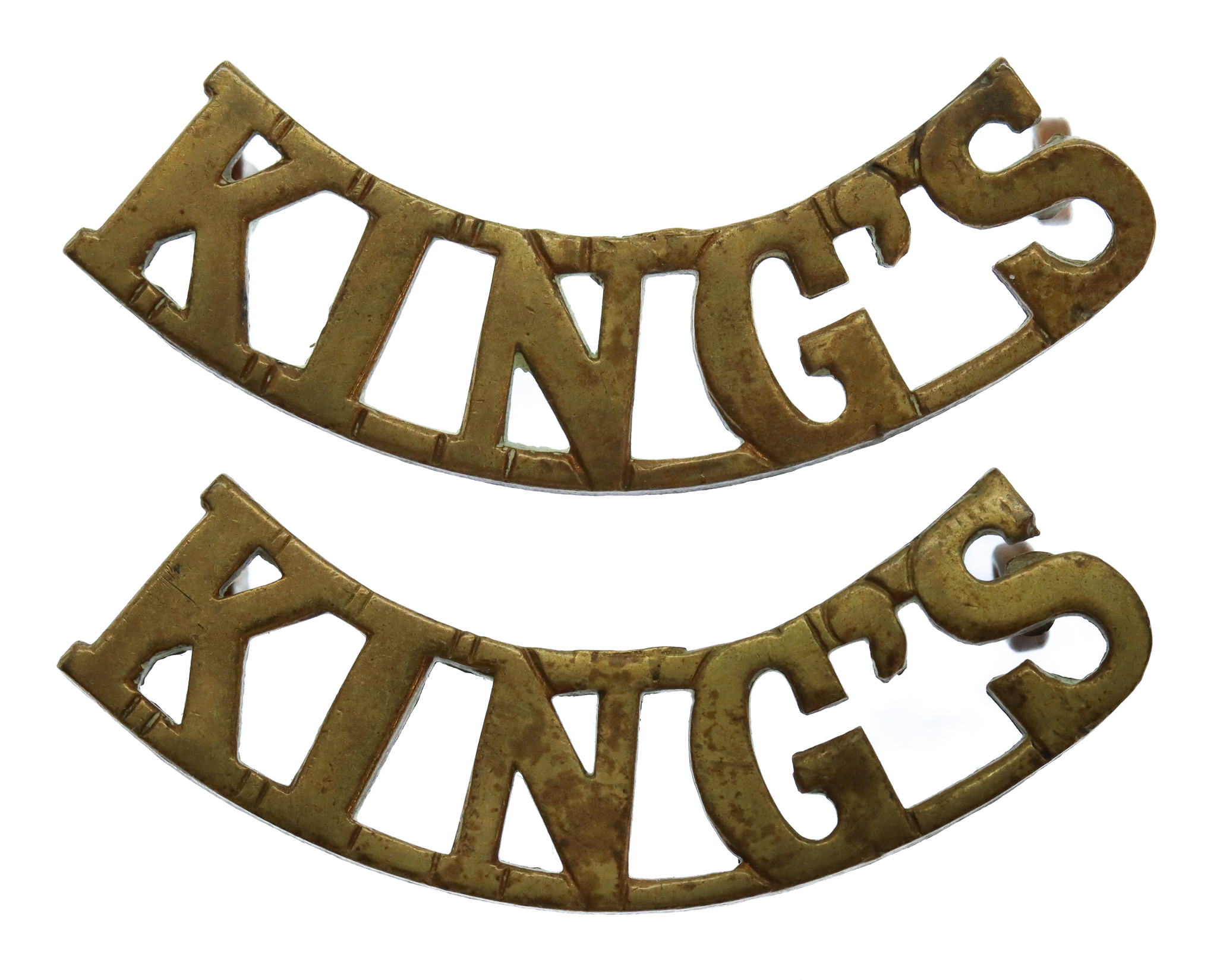 Pair of King's (Liverpool) Regiment (KING'S) Shoulder Titles 
