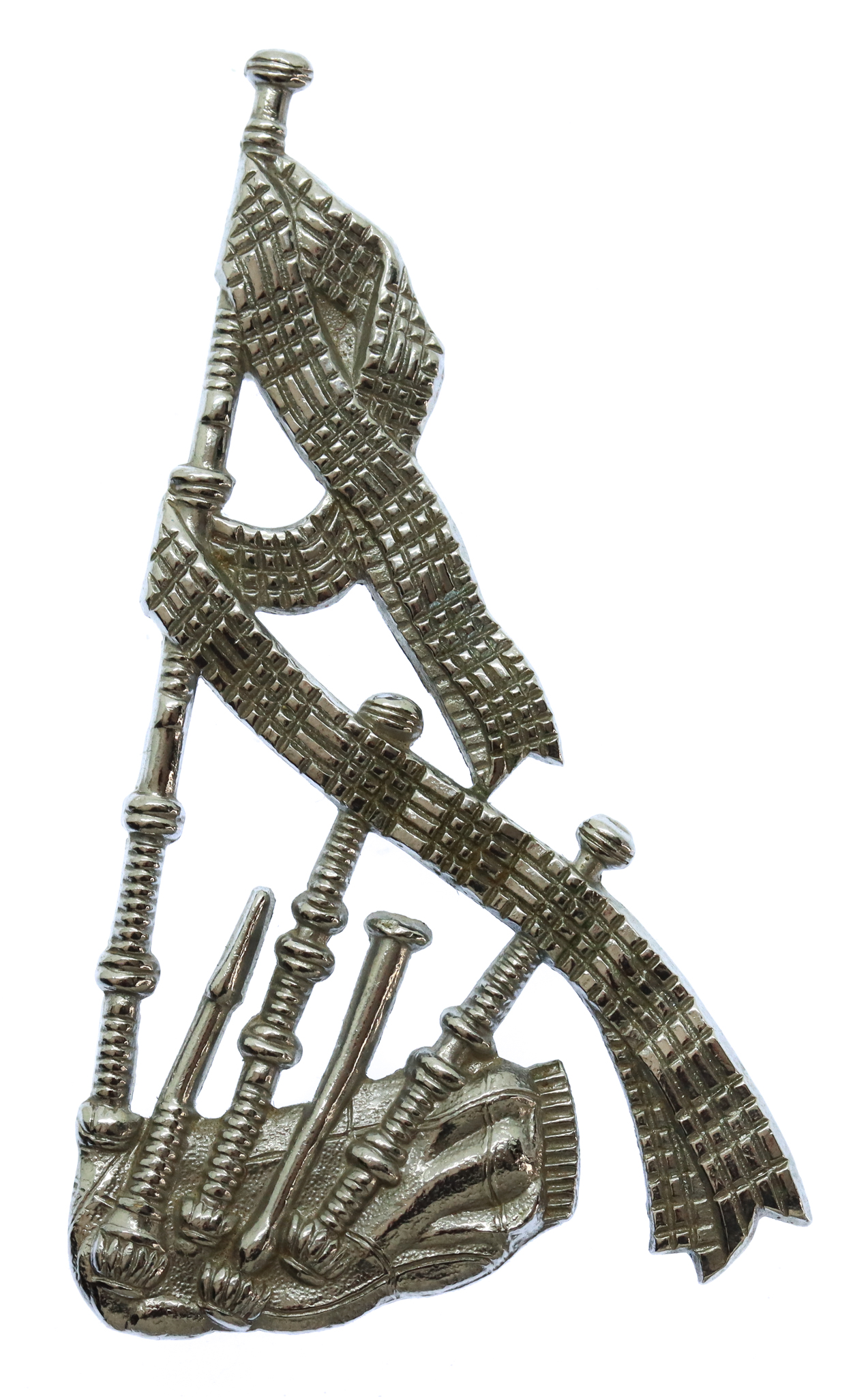 British Army Piper's Chrome Arm Badge