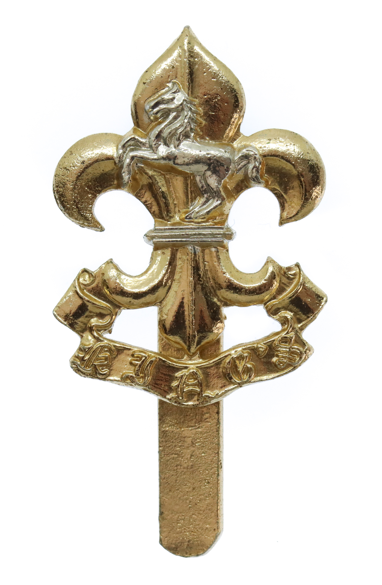 The King's Regiment Anodised (Staybrite) Cap Badge