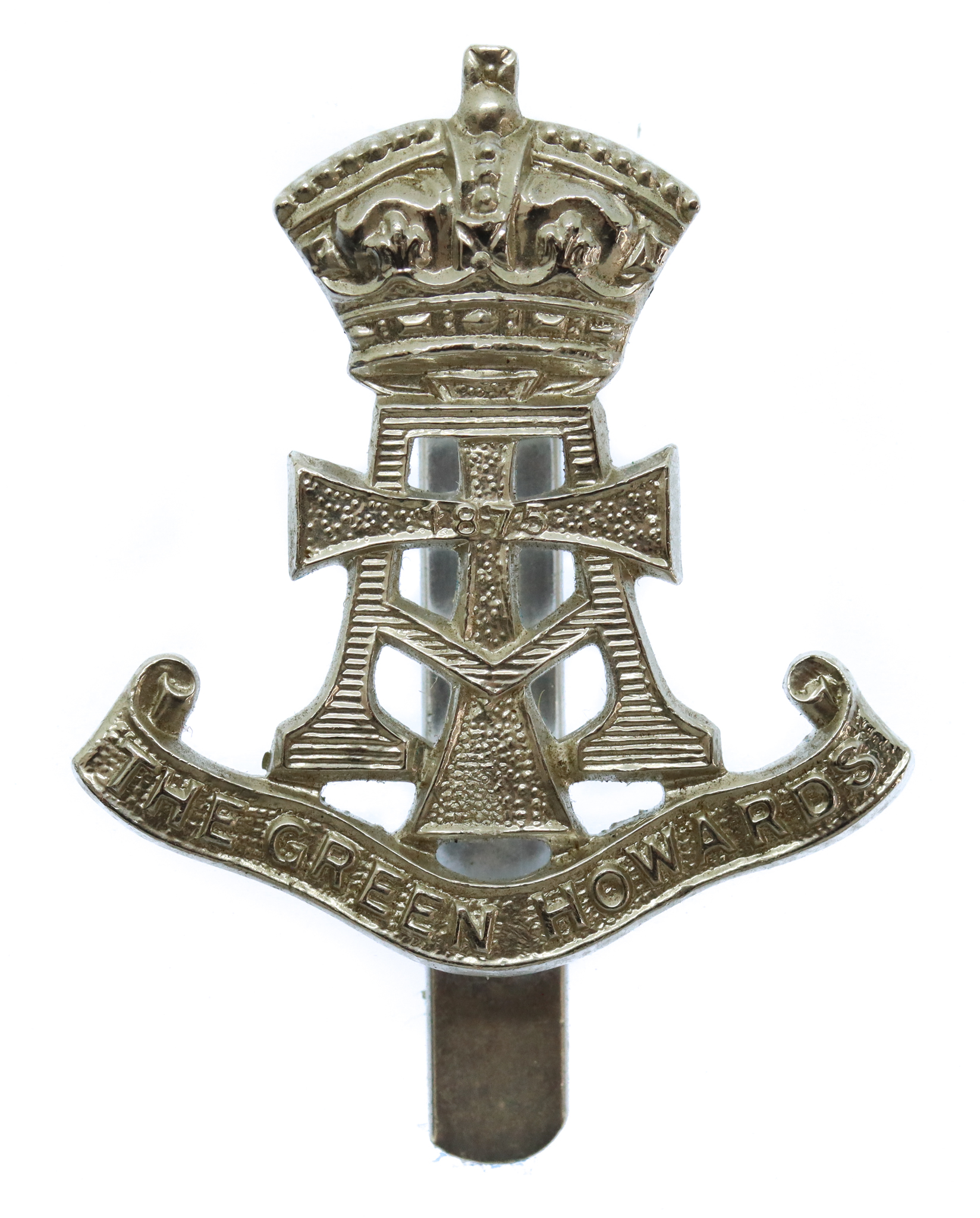 Green Howards (Yorkshire Regiment) Anodised (Staybrite) Cap Badge (c.1952-58)
