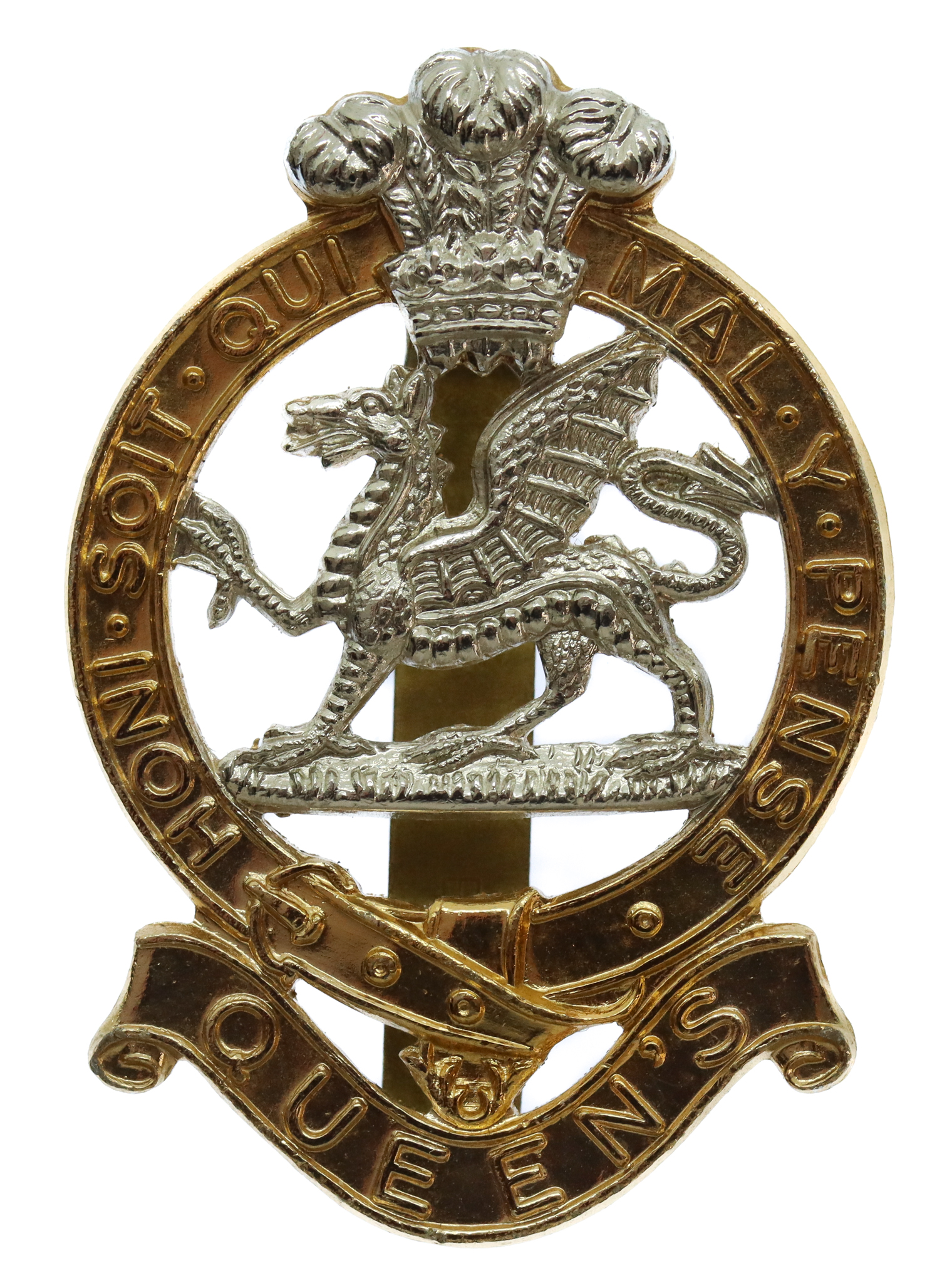 Queen's Royal Regiment Anodised (Staybrite) Cap Badge