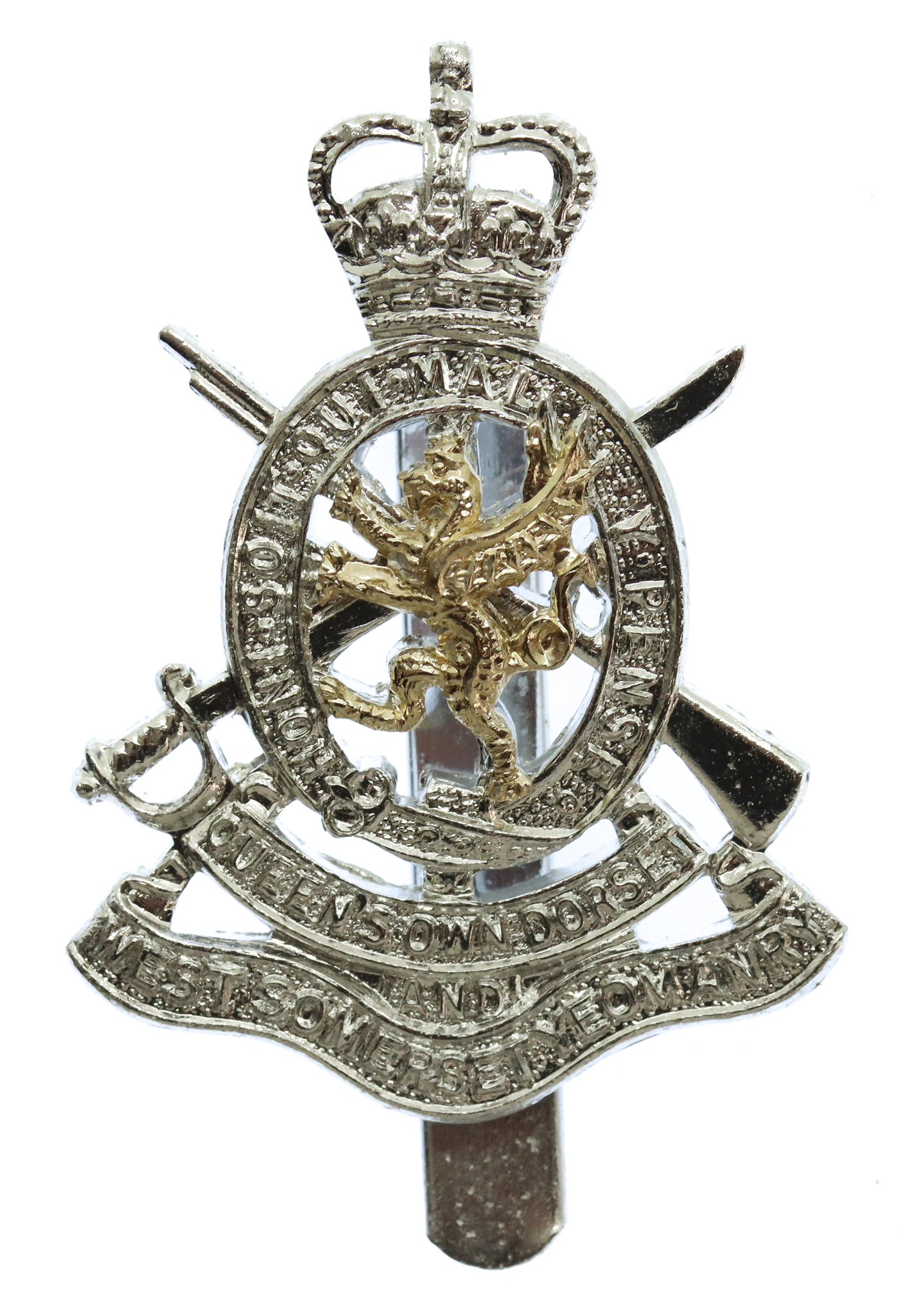 Queen's Own Dorset & West Somerset Yeomanry Anodised (Staybrite) Cap Badge 