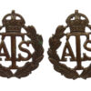 Pair of Auxiliary Territorial Service (A.T.S.) Officer's Service Dress Collar Badge - King's Crown