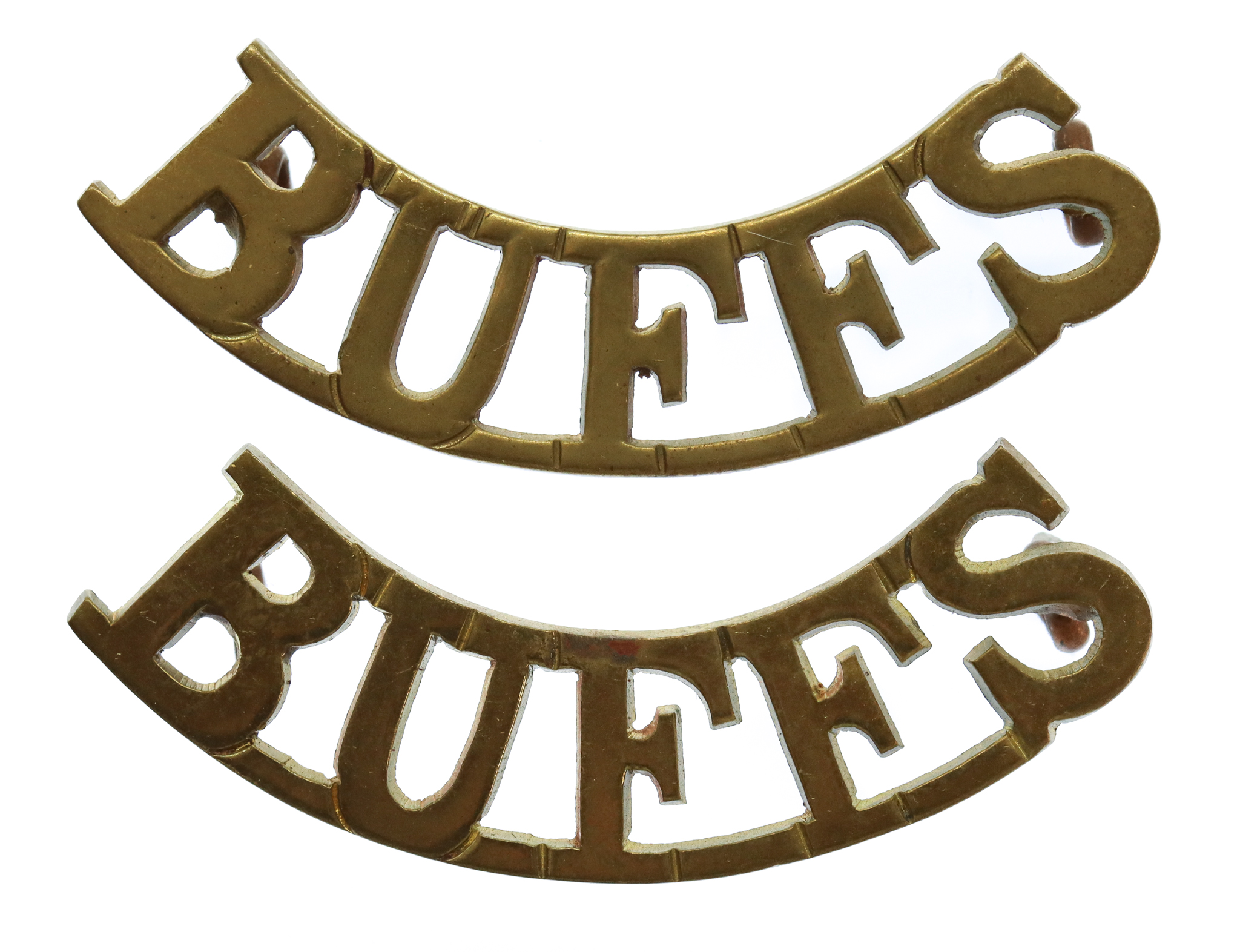 Pair of The Buffs East Kent Regiment (BUFFS) Shoulder Titles