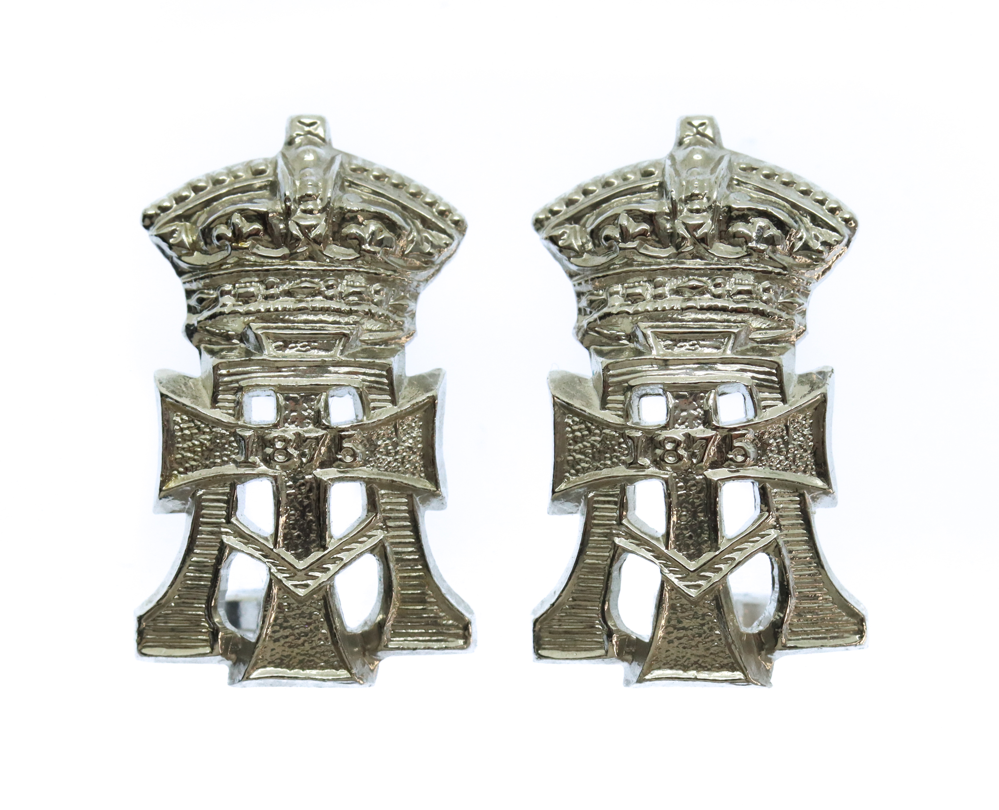 Pair of Green Howards Anodised (Staybrite) Collar Badges