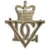 5th (Royal Inniskilling) Dragon Guards Officer's Silvered Cap Badge - Queen's Crown