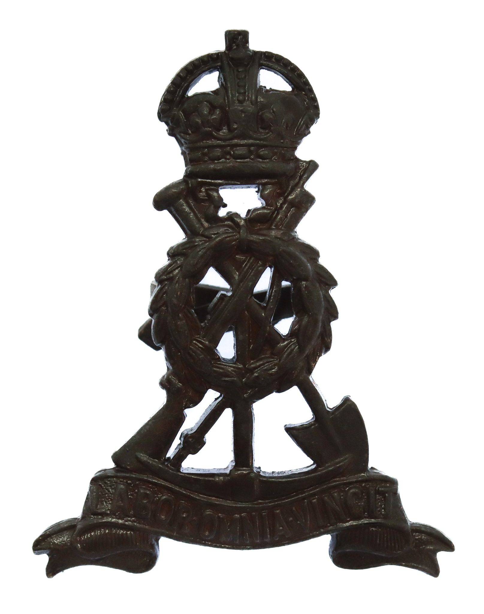 Pioneer Corps Officer's Service Dress Cap Badge - King's Crown