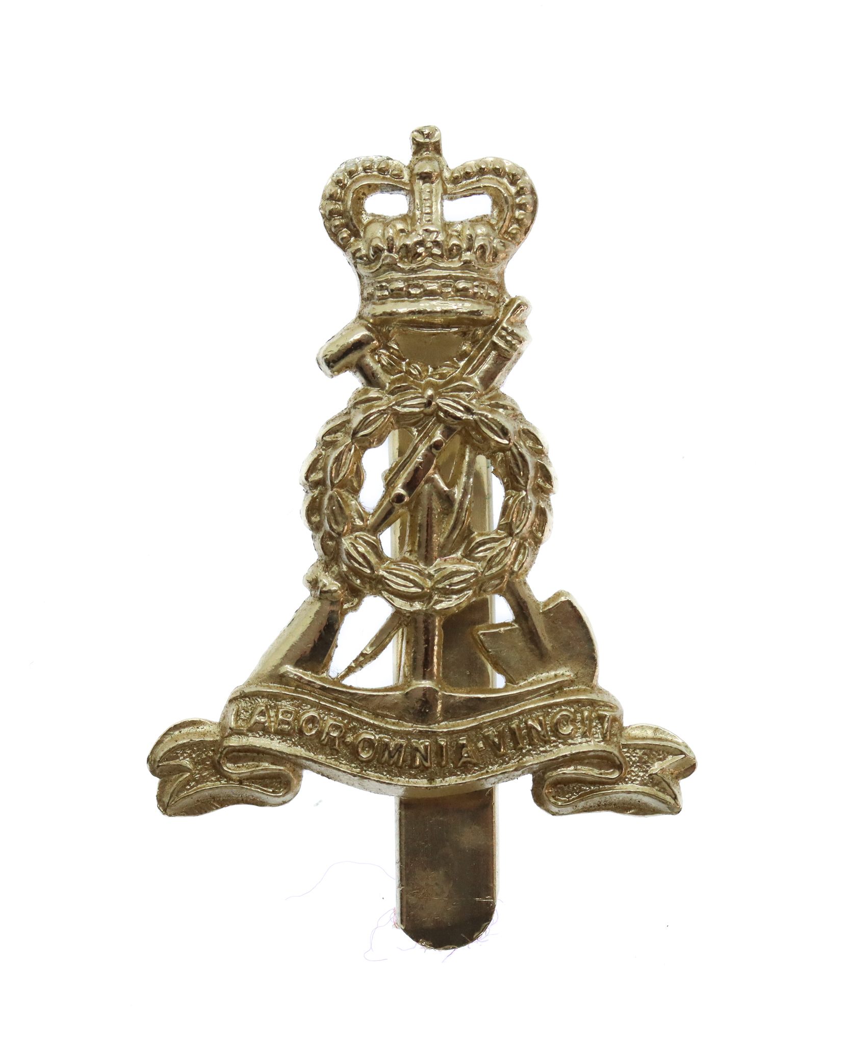 Pioneer Corps Anodised (Staybrite) Beret Badge - Queen's Crown