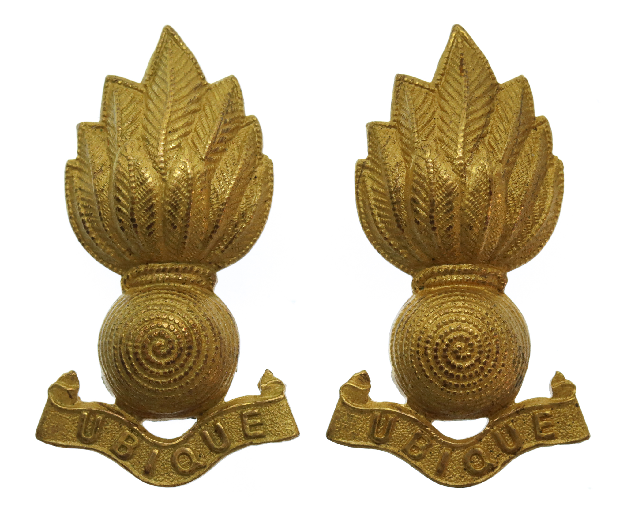 Pair of Royal Engineers Officer's Gilt Collar Badges