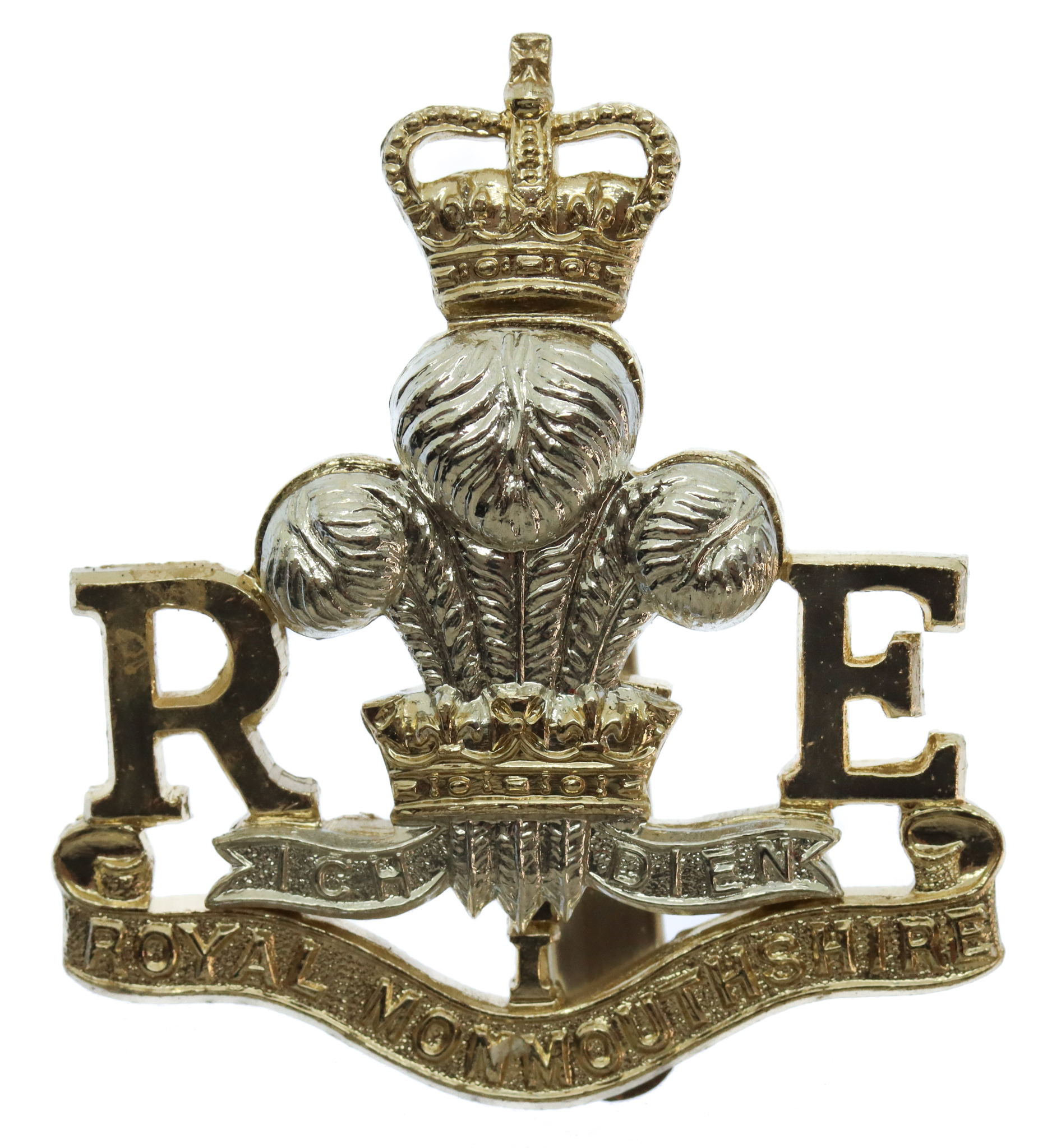Royal Monmouthshire Royal Engineers Anodised (Staybrite) Cap Badge 