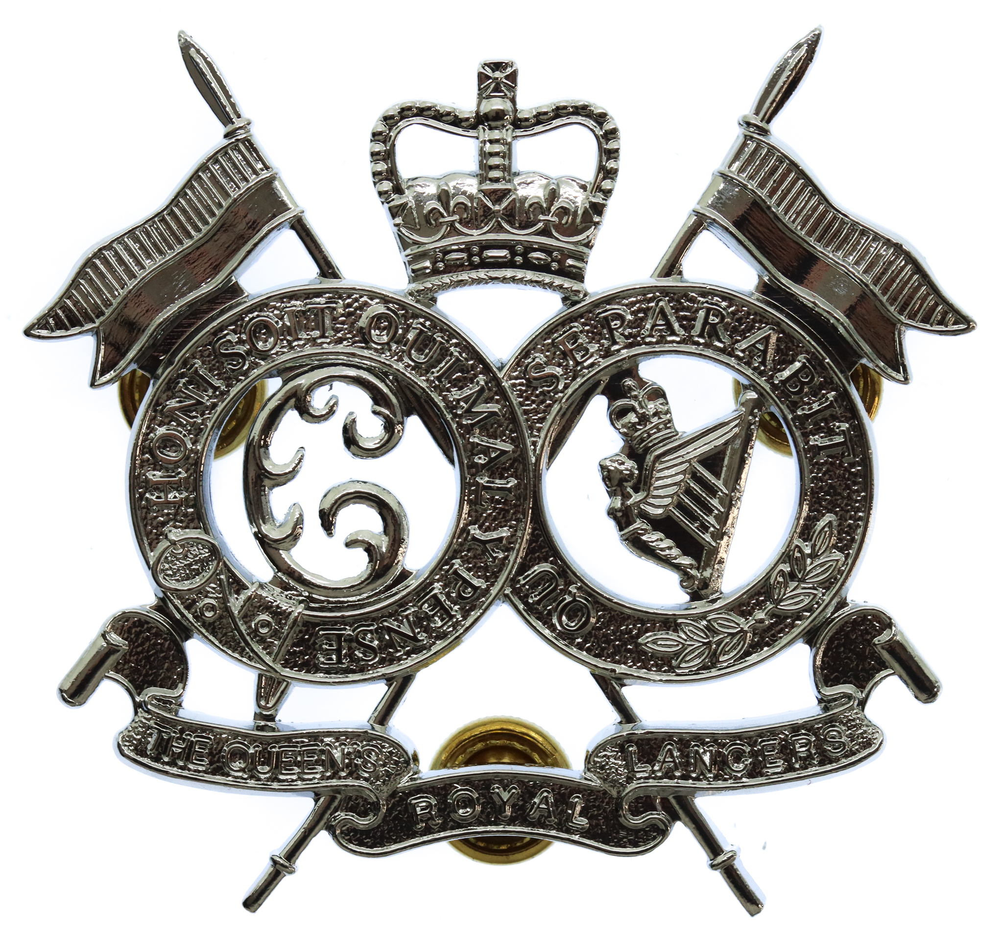Royal Lancers Chrome Pouch Badge