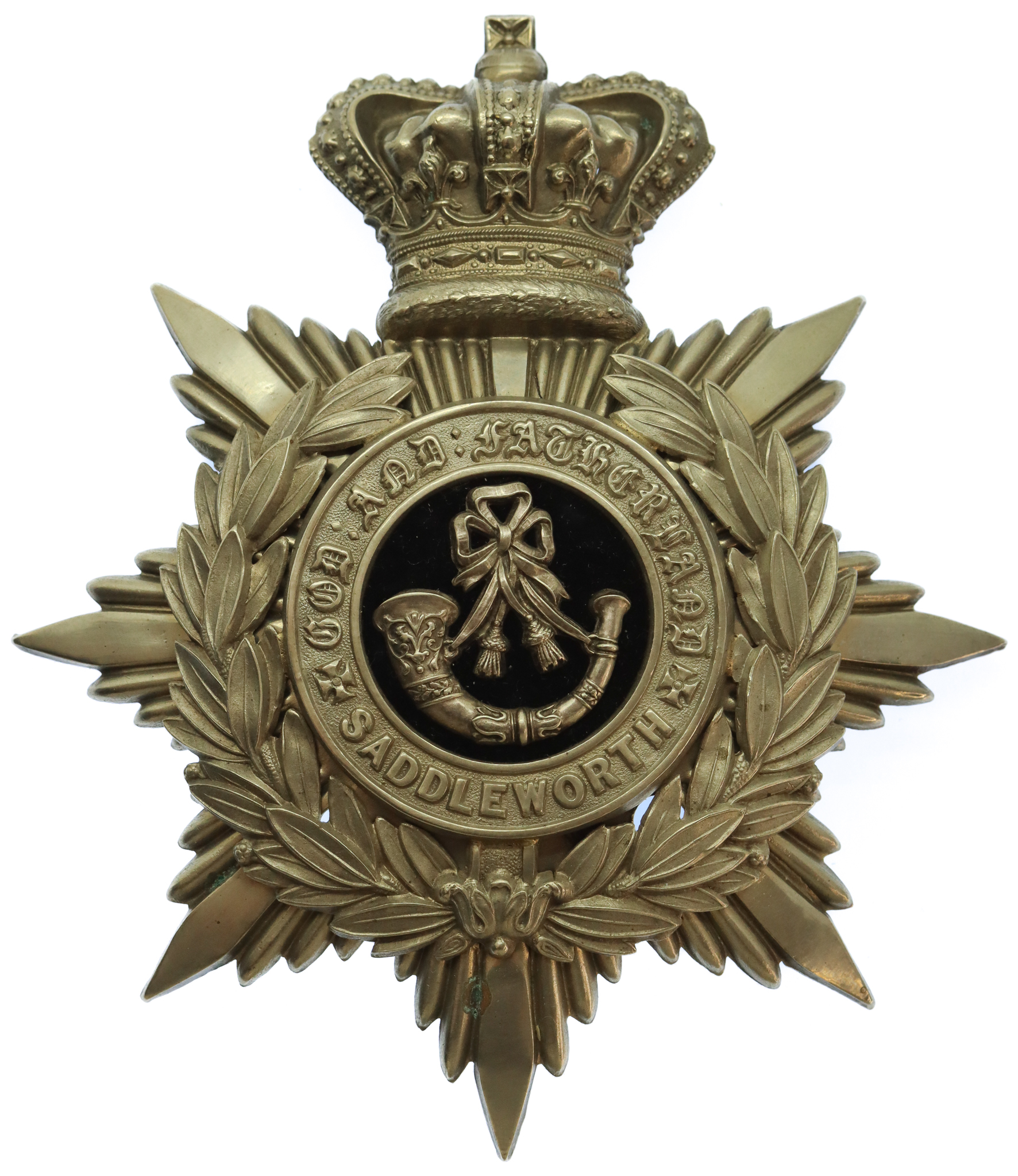 Victorian 34th Yorkshire, West Riding Rifle Volunteer Corps (Saddleworth) Officer's Helmet Plate (c.1878-95)