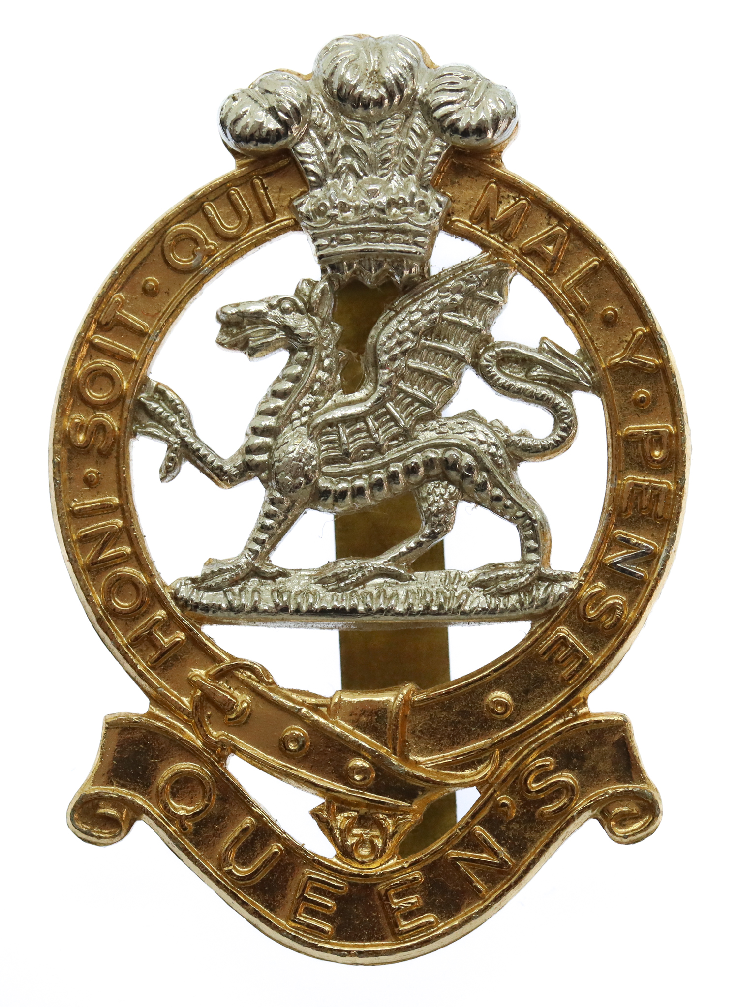 Queen's Royal Regiment Anodised (Staybrite) Cap Badge