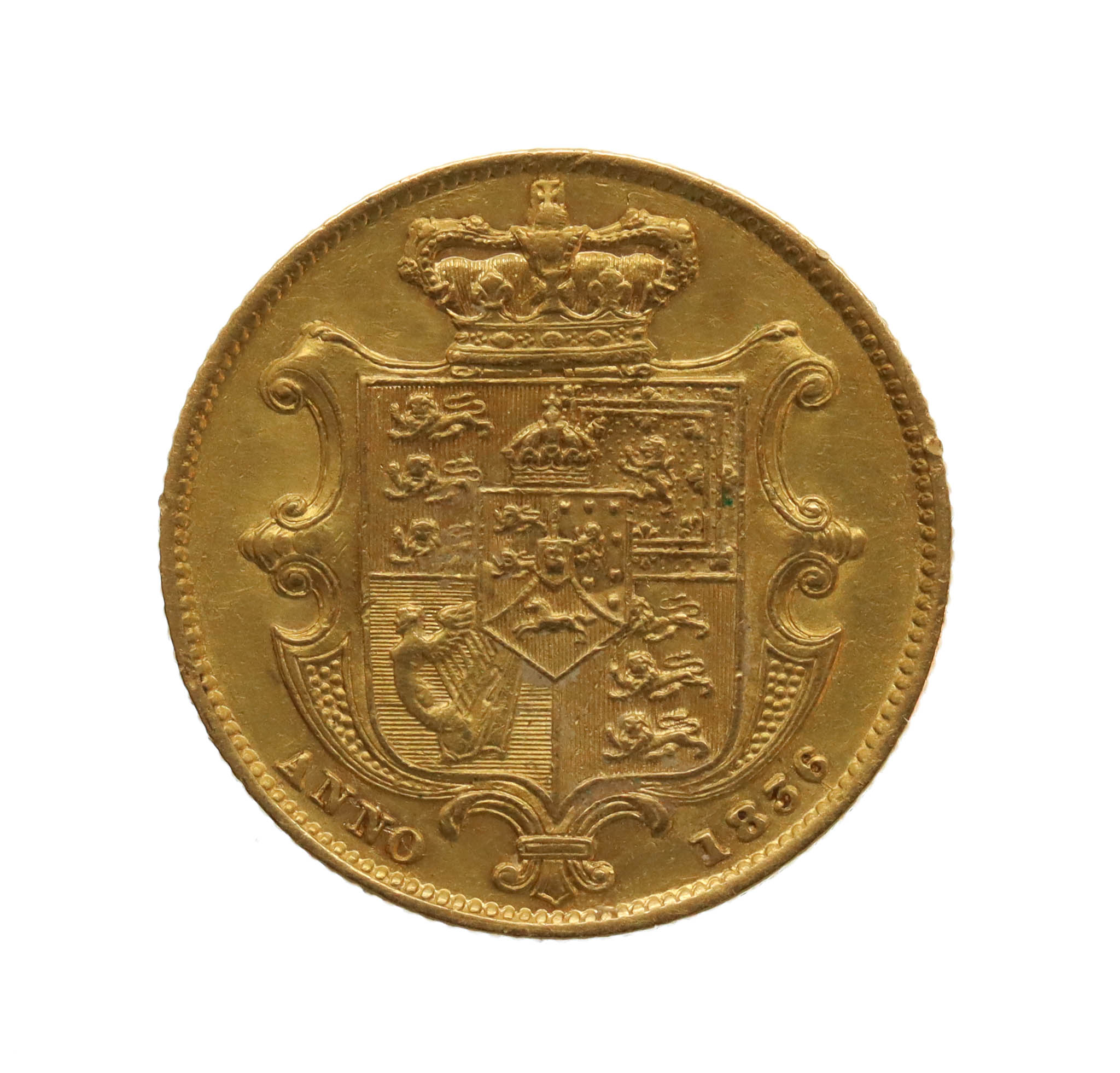 1836 William IV Gold Shield Back Sovereign Coin