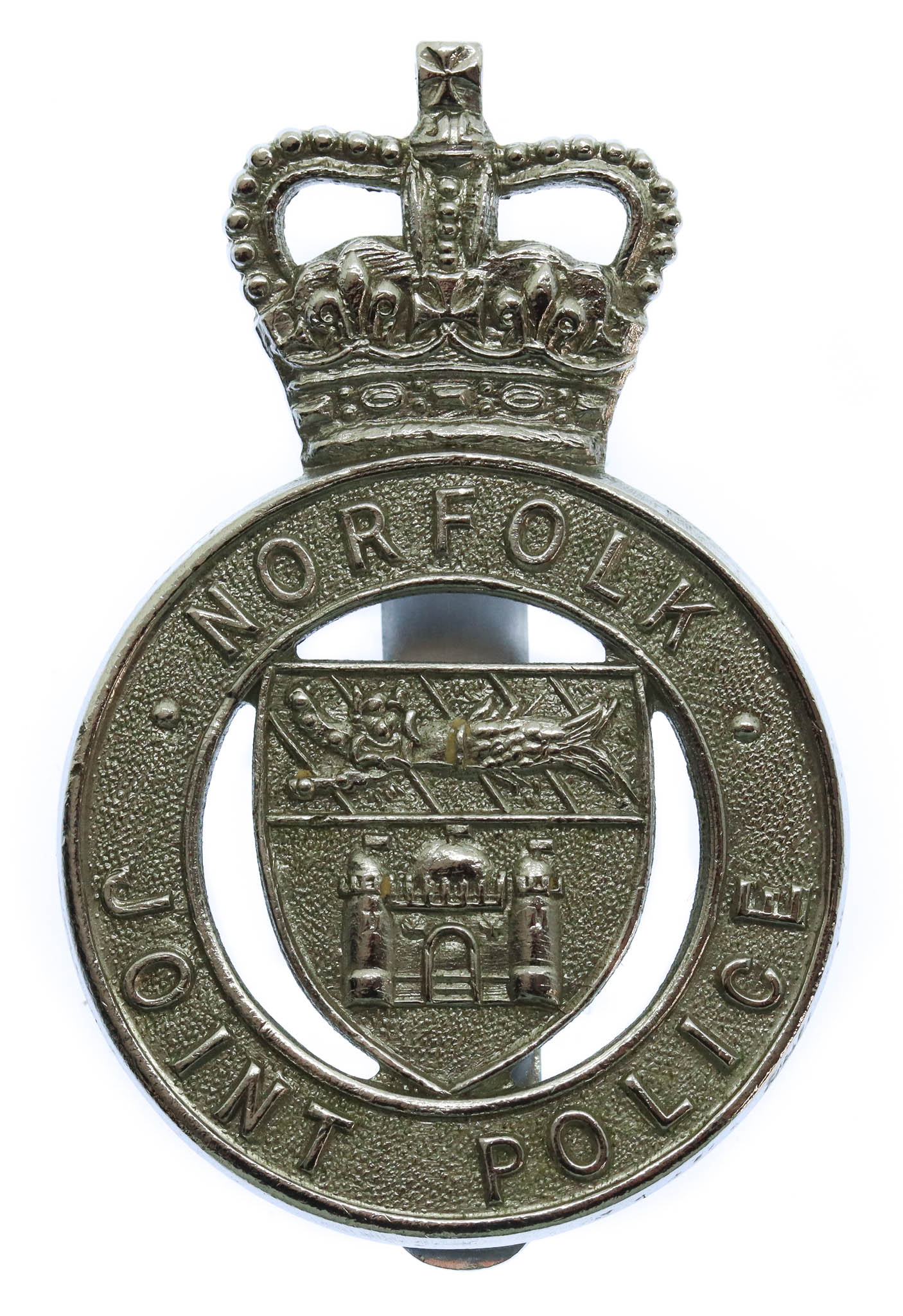 Norfolk Joint Police Cap Badge - Queen's Crown