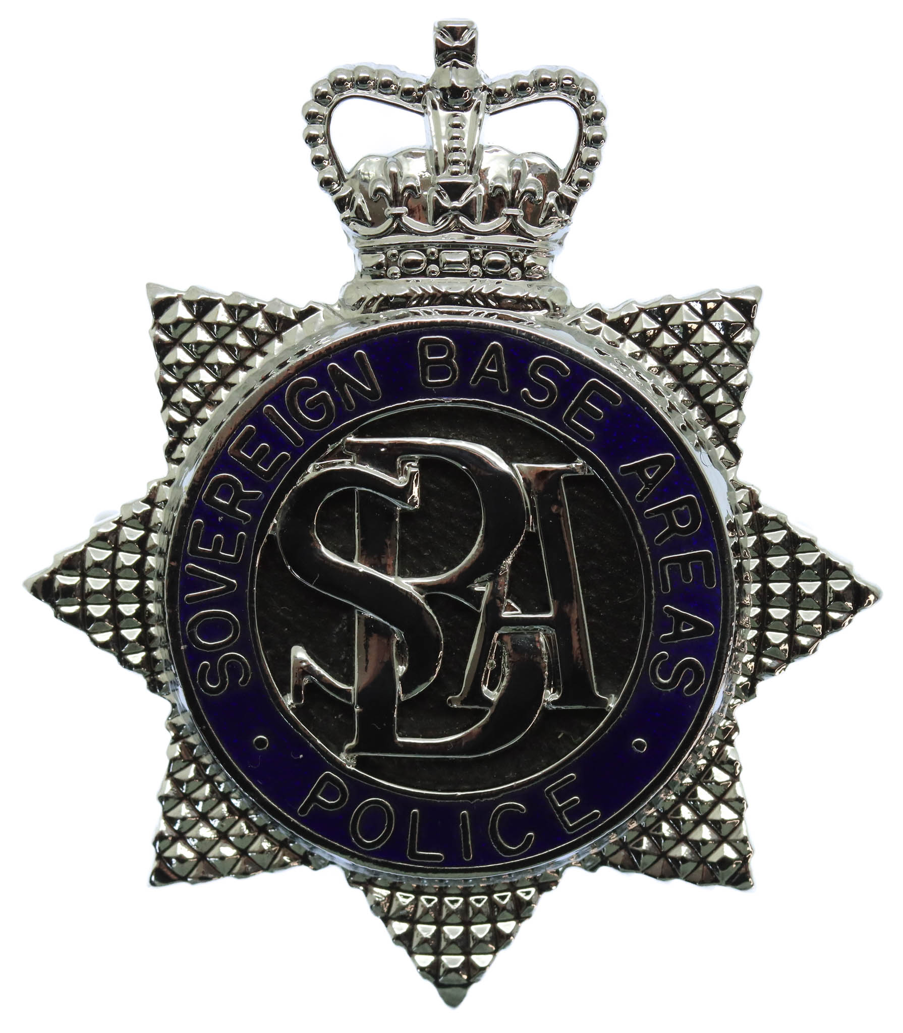 Sovereign Base Areas Police, Cyprus Enamelled Cap Badge - Queen's Crown