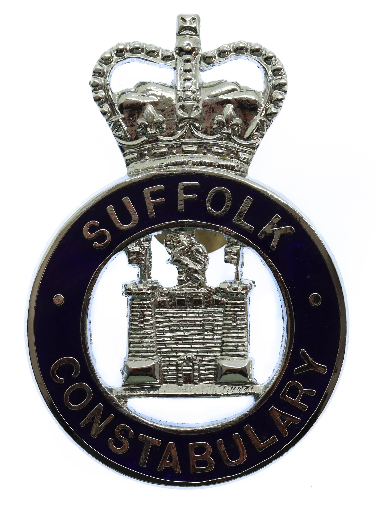 Suffolk Constabulary Enamelled Cap Badge - Queen's Crown