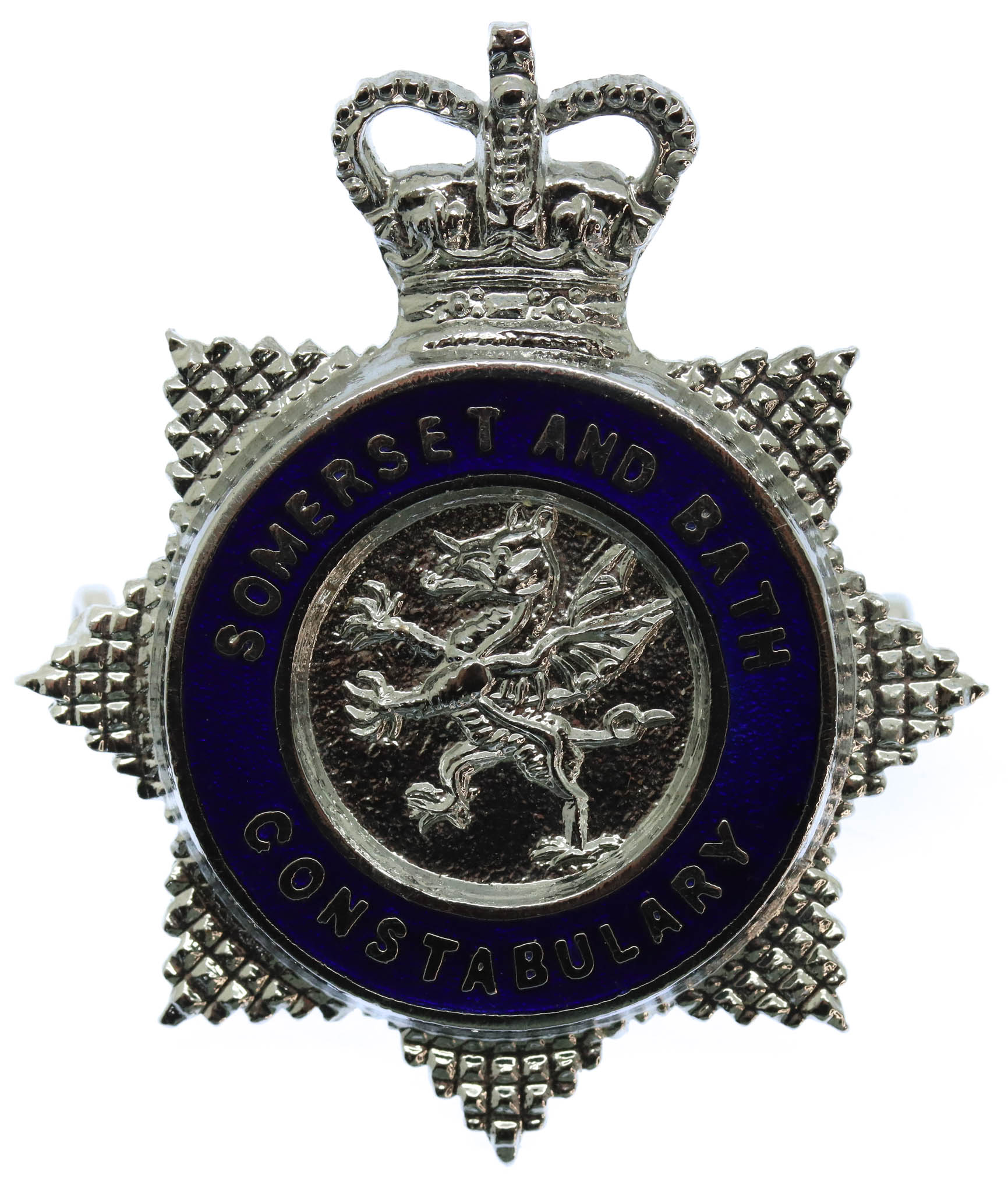 Somerset and Bath Constabulary Senior Officer's Enamelled Cap Badge - Queen's Crown