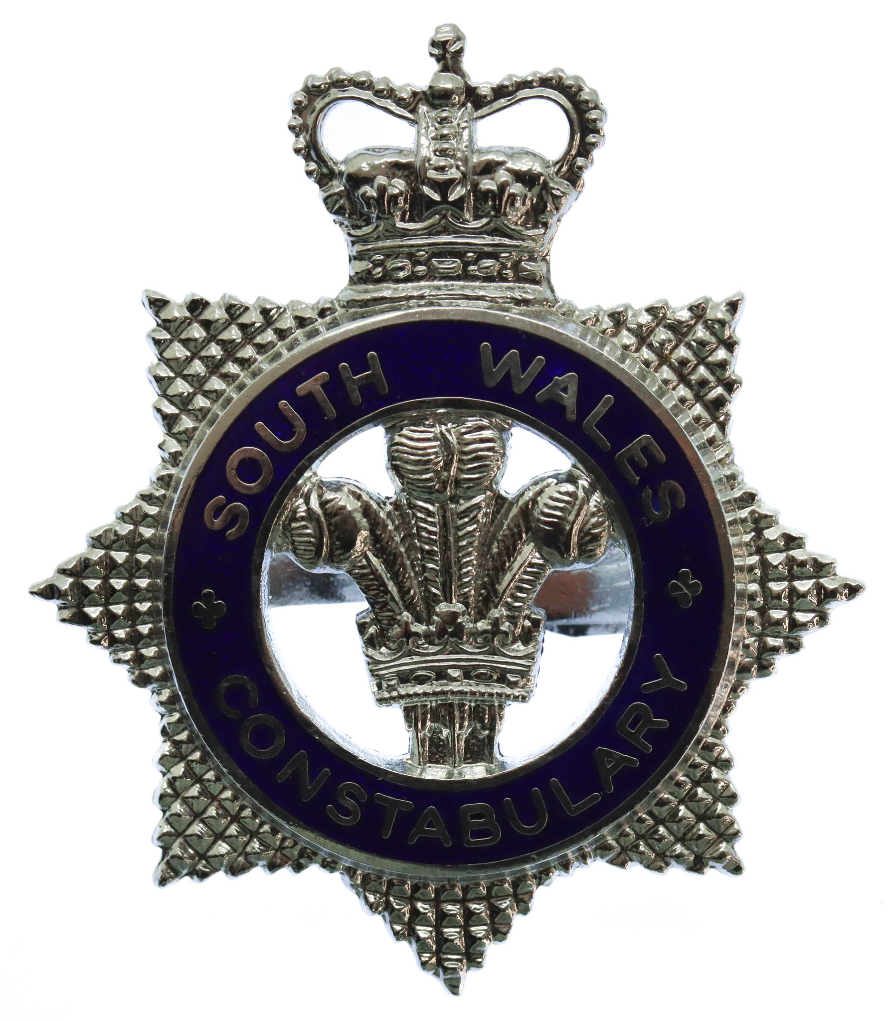 South Wales Constabulary Senior Officer's Enamelled Cap Badge - Queen's Crown