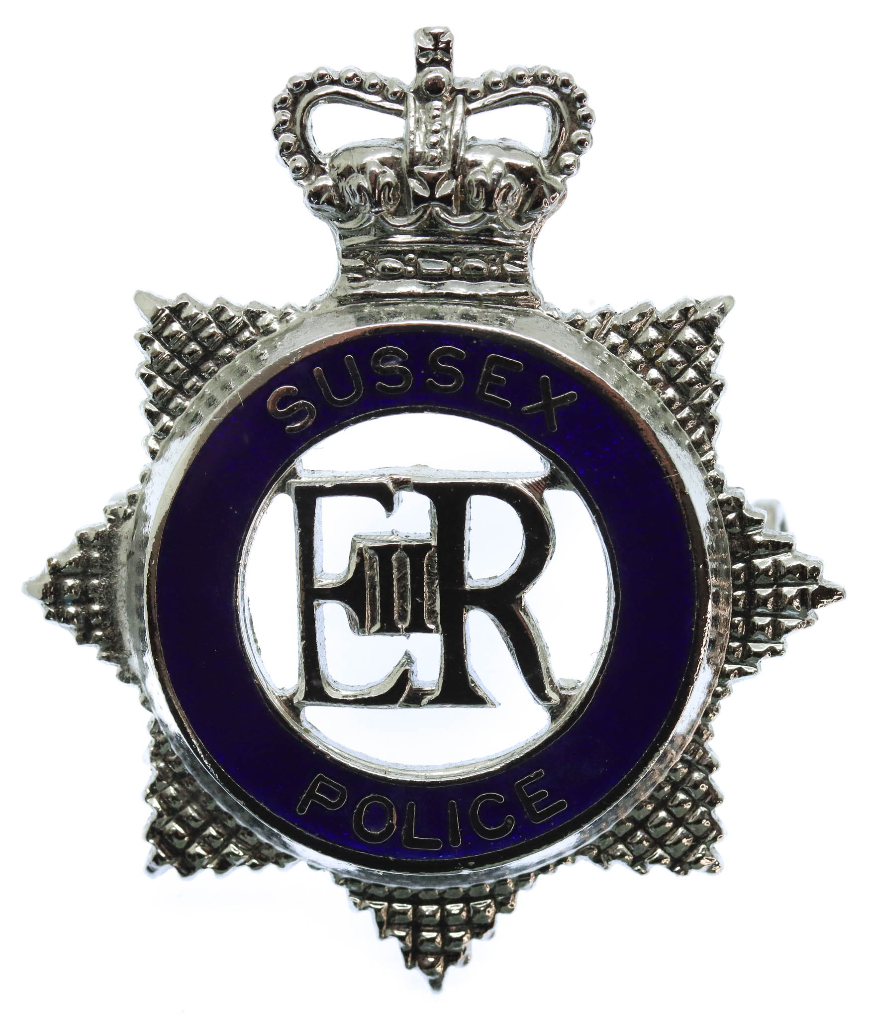 Sussex Police Senior Officer's Enamelled Cap Badge - Queen's Crown