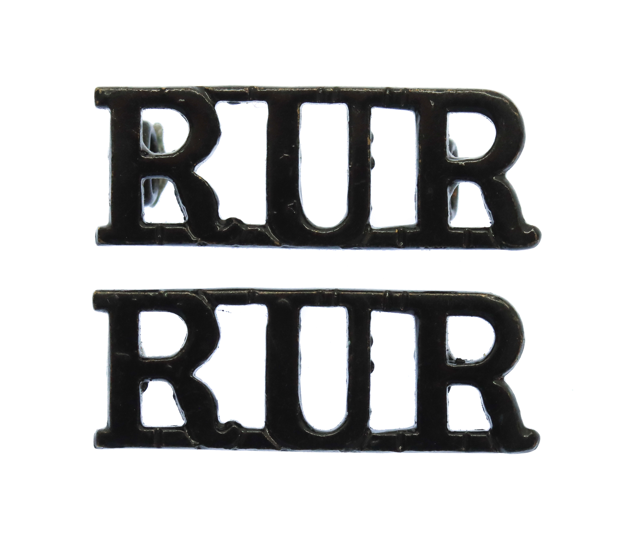 Pair of Royal Ulster Rifles (RUR) Shoulder Titles