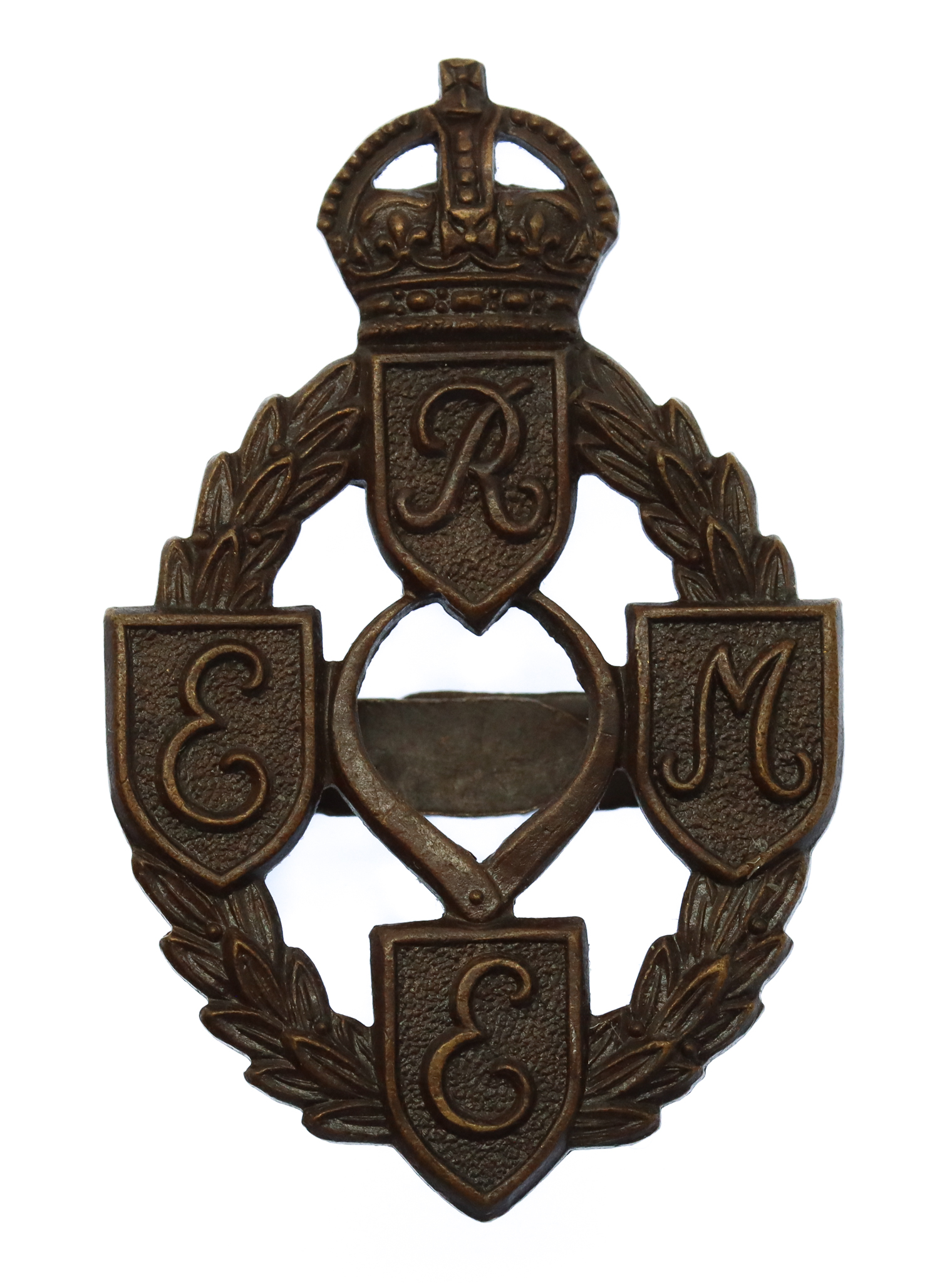 Royal Electrical & Mechanical Engineers (R.E.M.E.) Officer's Service Dress Cap Badge - King's Crown