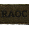 Royal Army Ordnance Corps (R.A.O.C.) Cloth Slip On Shoulder Title