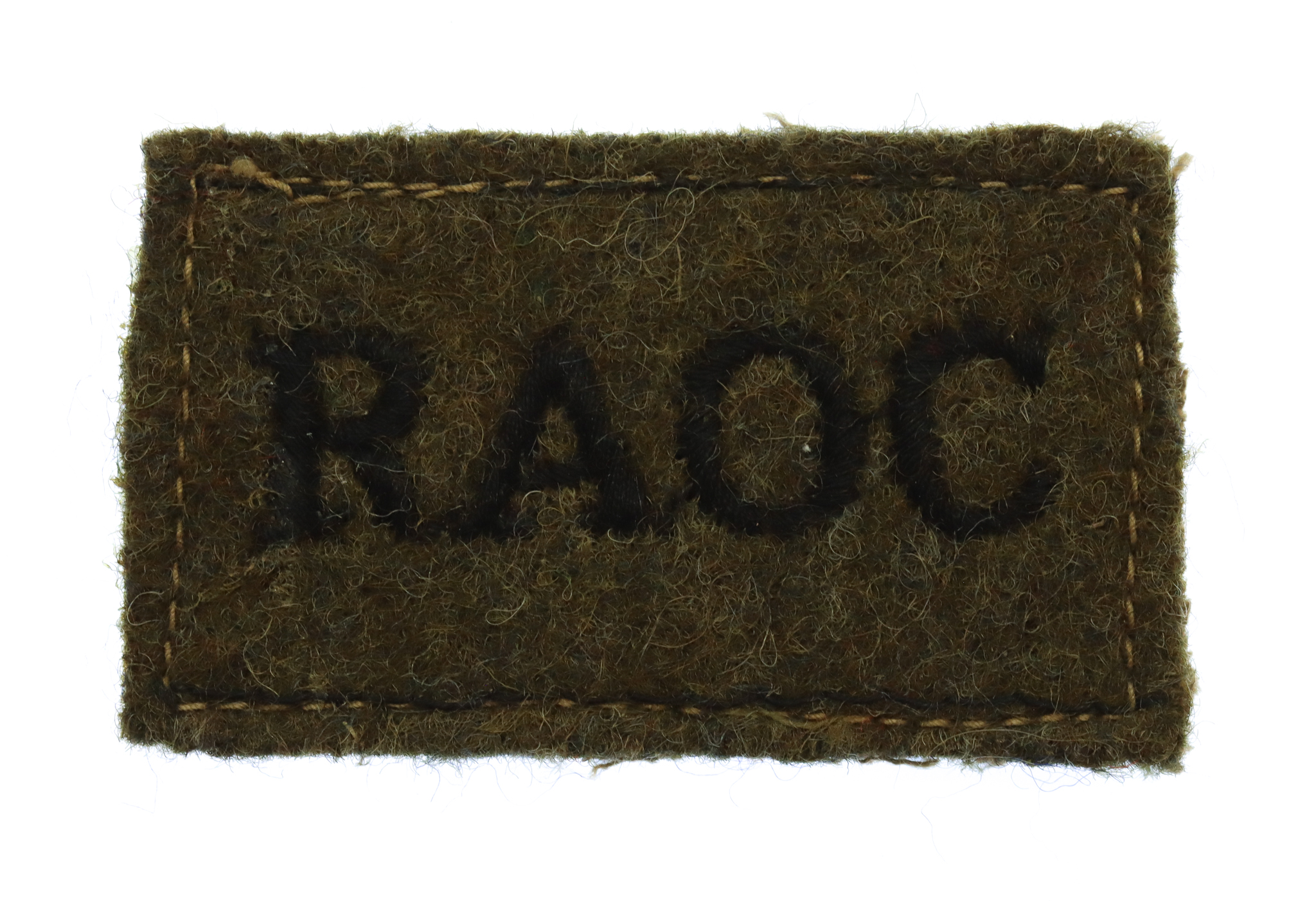 Royal Army Ordnance Corps (R.A.O.C.) Cloth Slip On Shoulder Title