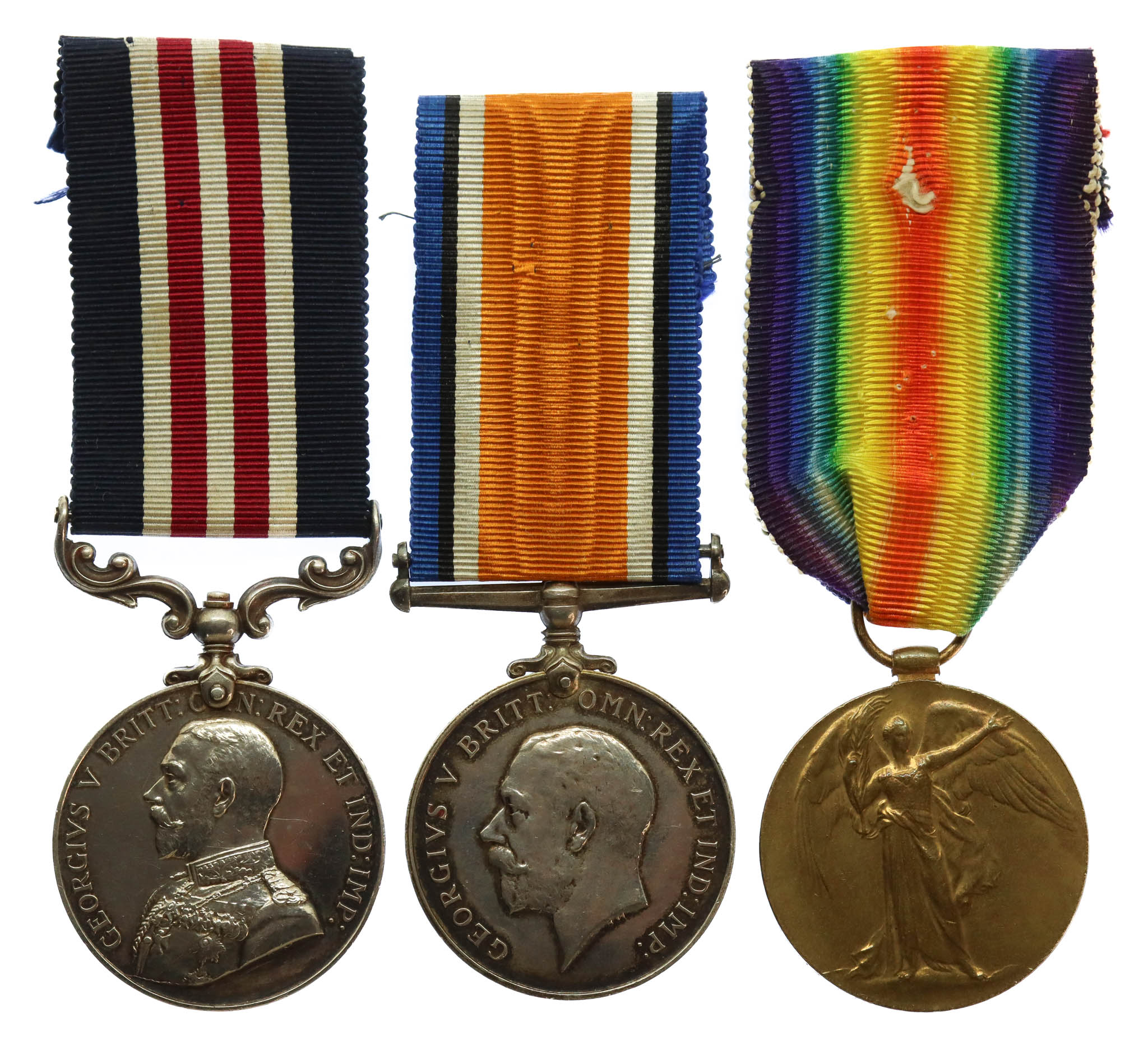 WW1 Military Medal, British War Medal & Victory Medal Group of Three - Pte. J. Catto, 4th Bn. Gordon Highlanders