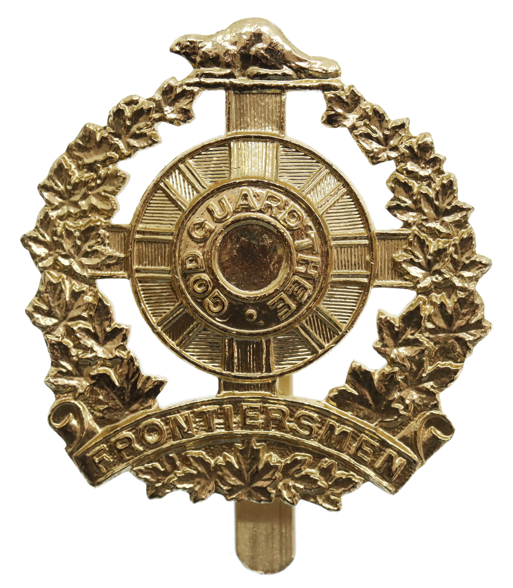Canadian Legion of Frontiersmen Anodised (Staybrite) Cap Badge