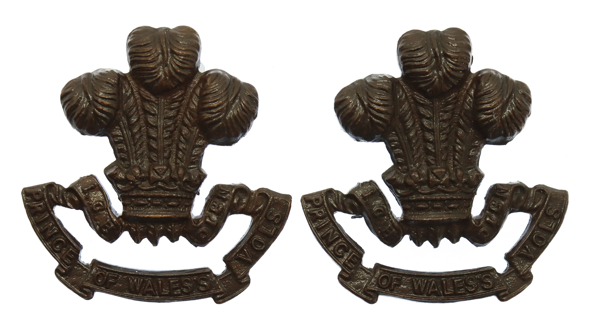 Pair of South Lancashire Regiment Officer's Service Dress Collar Badges