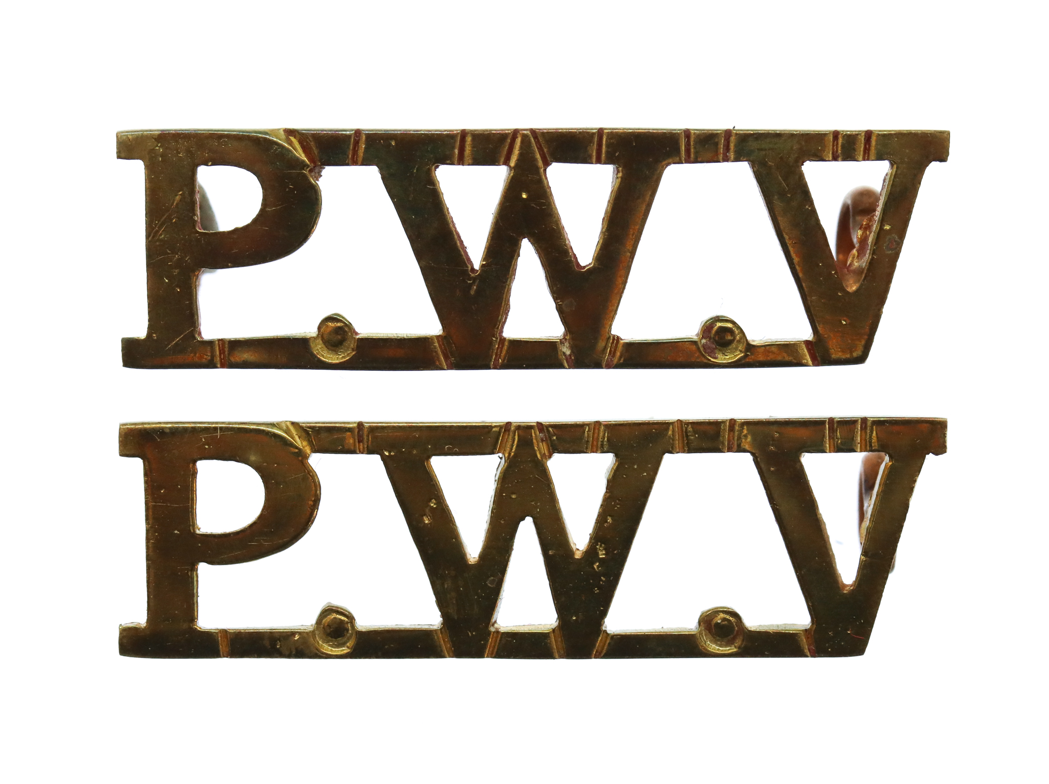 Pair of South Lancashire Regiment (P.W.V.) Shoulder Titles
