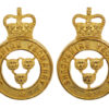 Pair of Shropshire Yeomanry Officer's Gilt Collar Badges - Queen's Crown