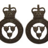 Pair of Shropshire Yeomanry Officer's Service Dress Collar Badges - Queen's Crown
