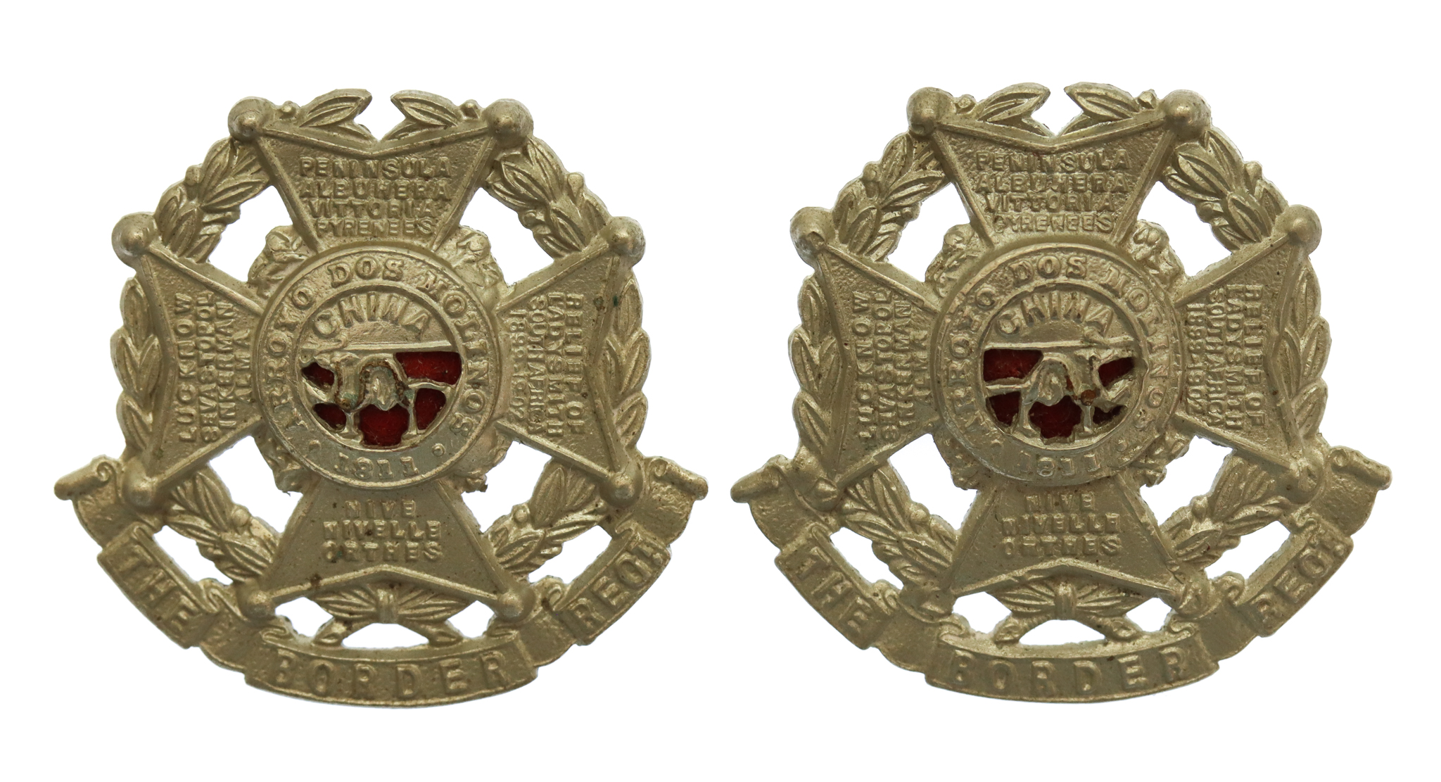 Pair of Border Regiment Collar Badges