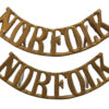 Pair of Norfolk Regiment (NORFOLK) Shoulder Titles