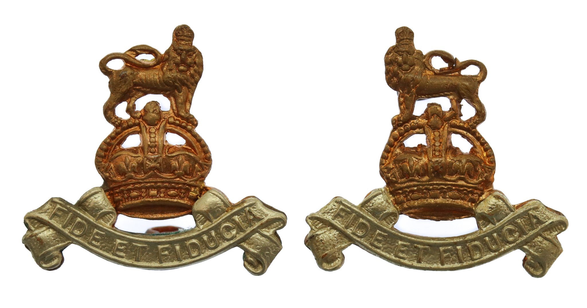 Pair of Royal Army Pay Corps (R.A.P.C.) Collar Badges - King's Crown