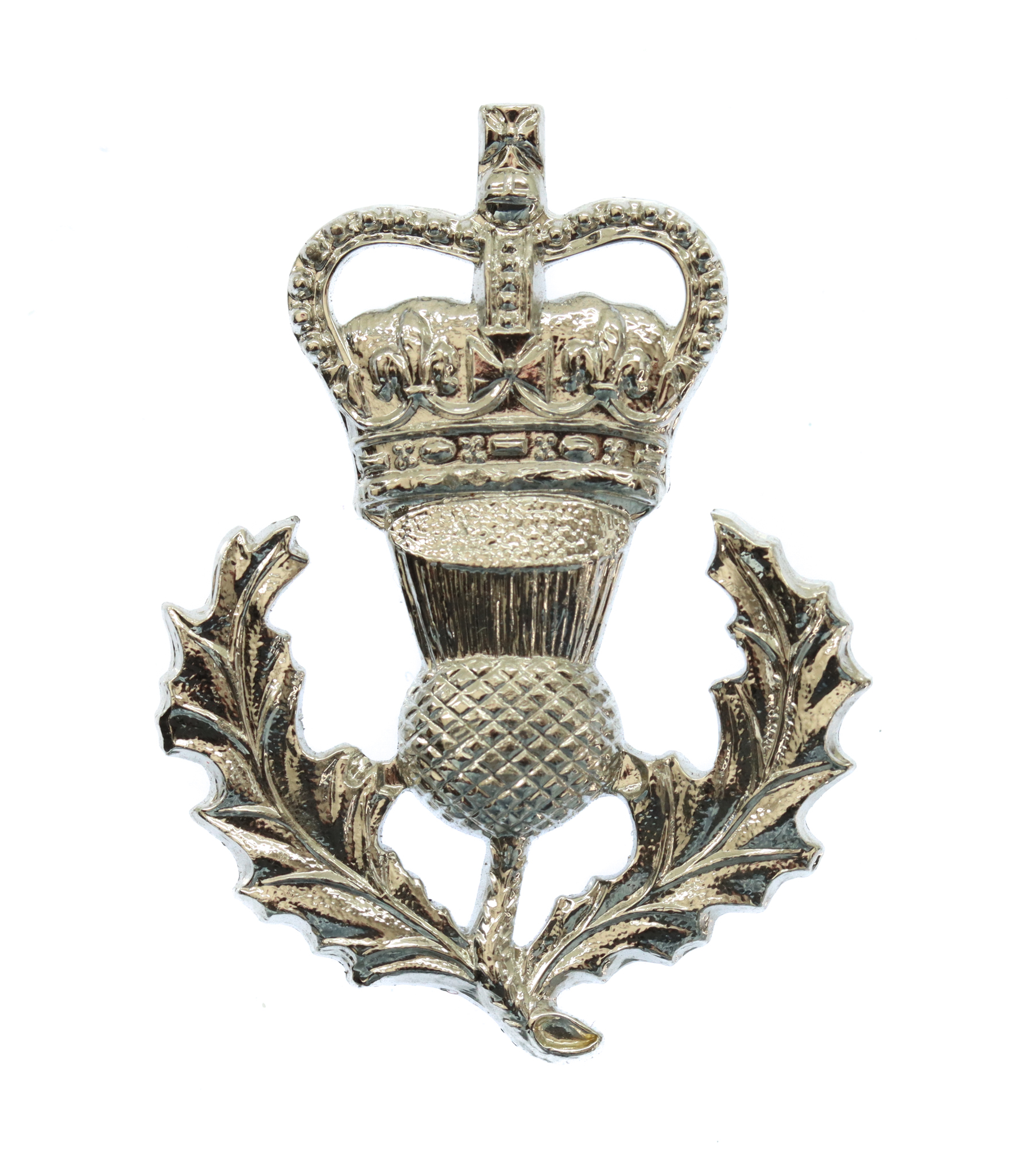 Queen's Own Highlanders Anodised (Staybrite) Sporran Badge - Queen's Crown