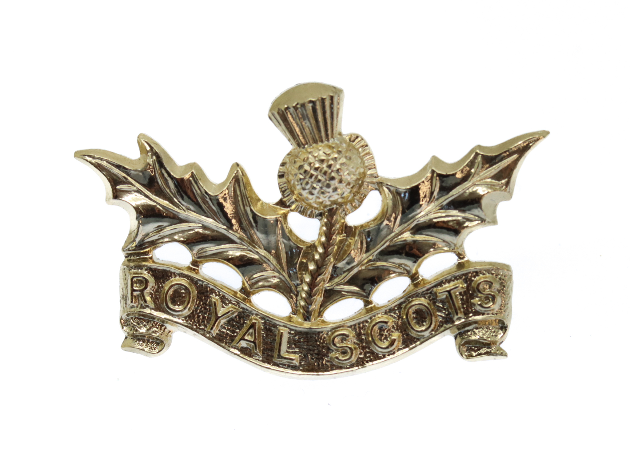 Royal Scots (The Royal Regiment) Anodised (Staybrite) Collar Badge
