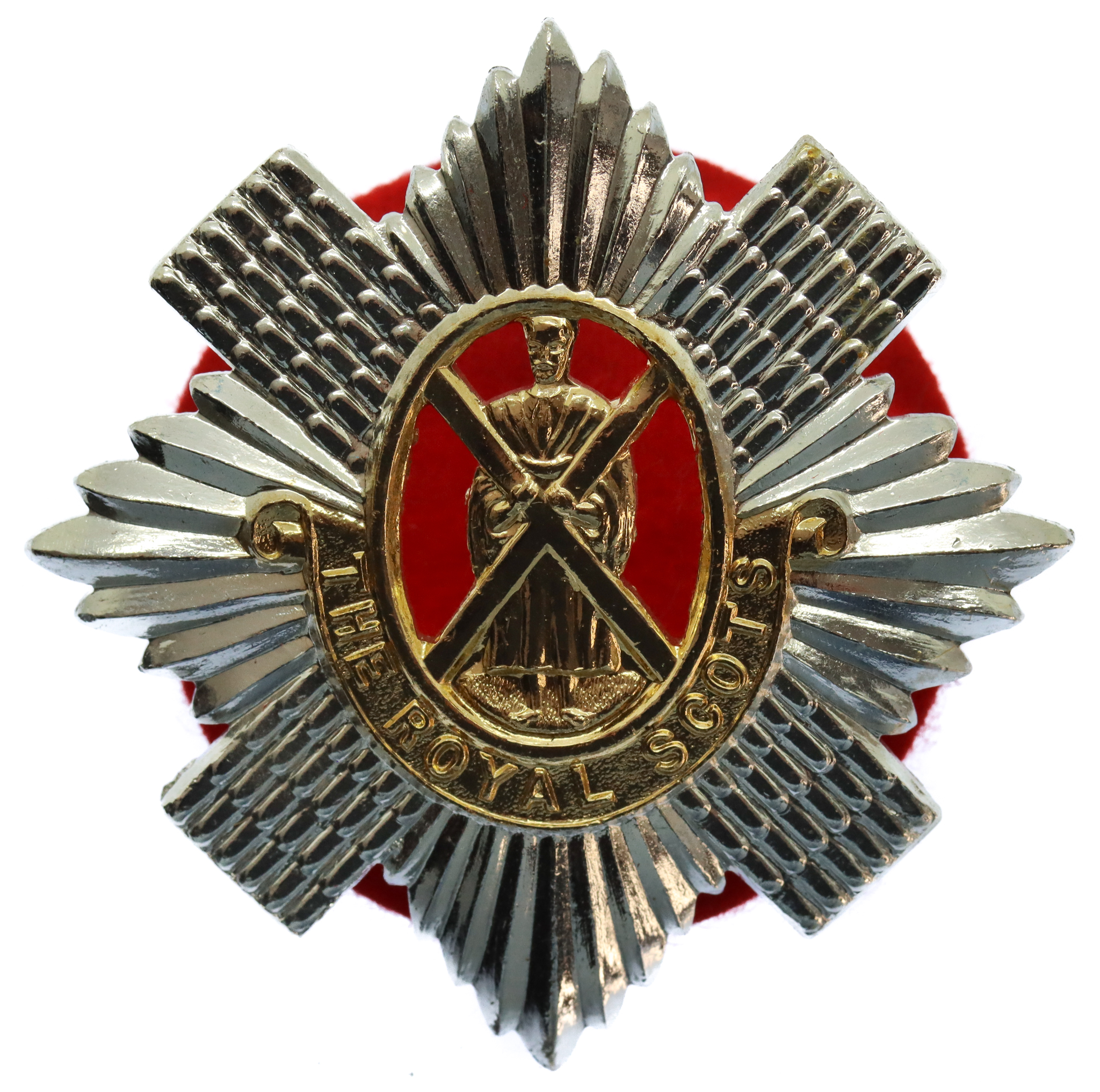 Royal Scots Anodised (Staybrite) Cap Badge