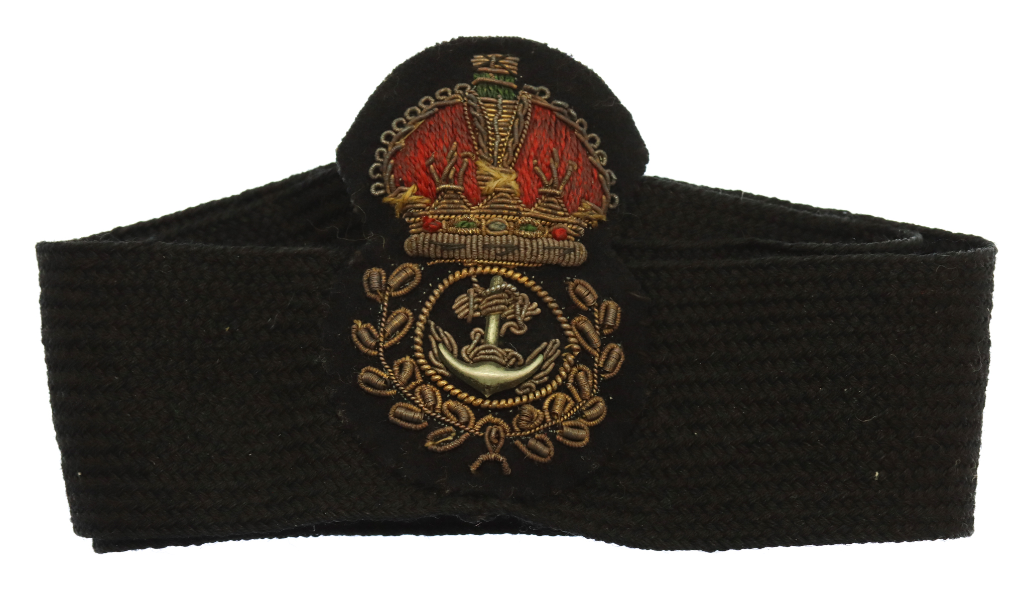 Royal Navy Chief Petty Officer's Bullion Cap Badge & Band - King's Crown