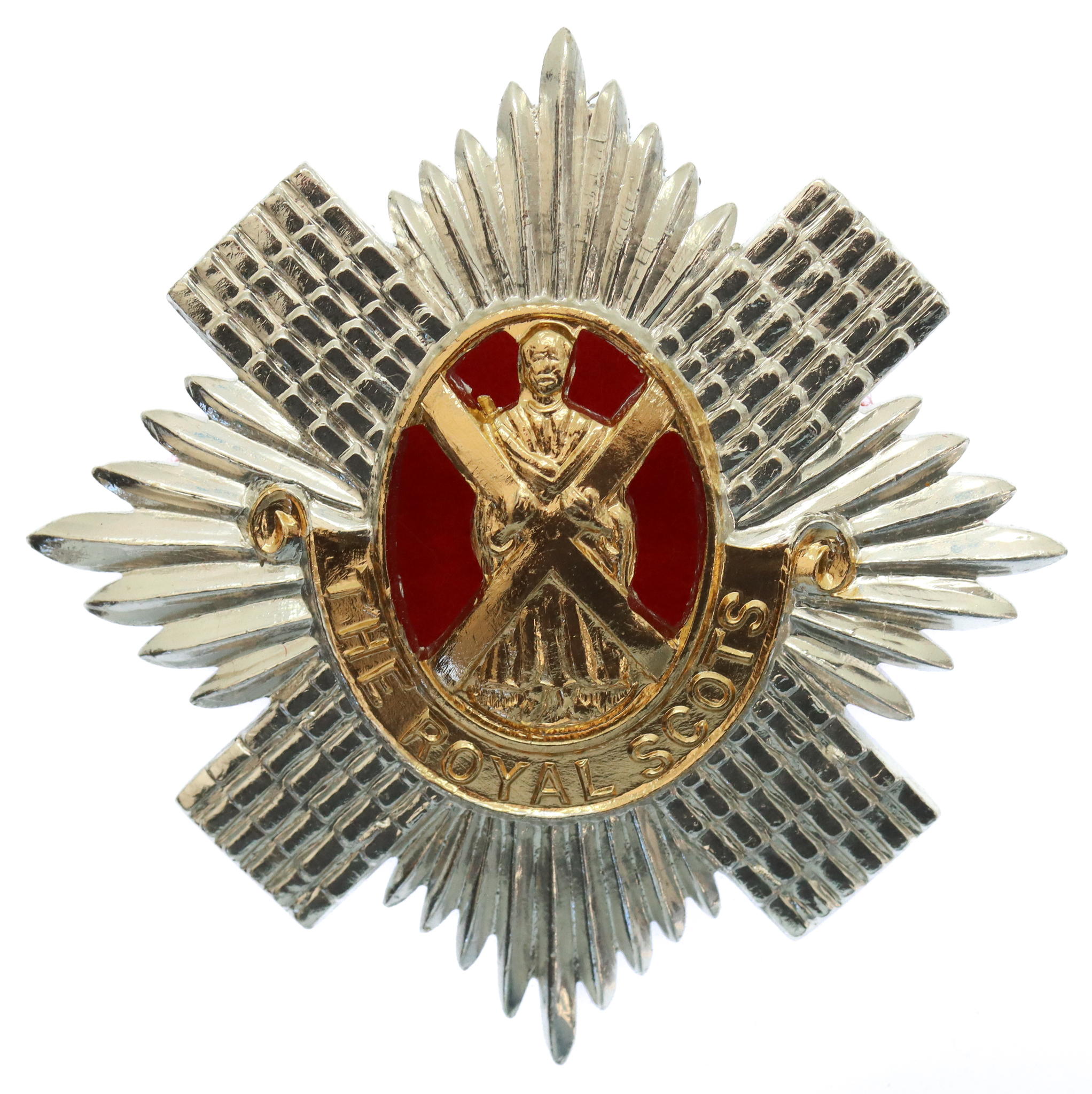 Royal Scots Anodised (Staybrite) Cap Badge