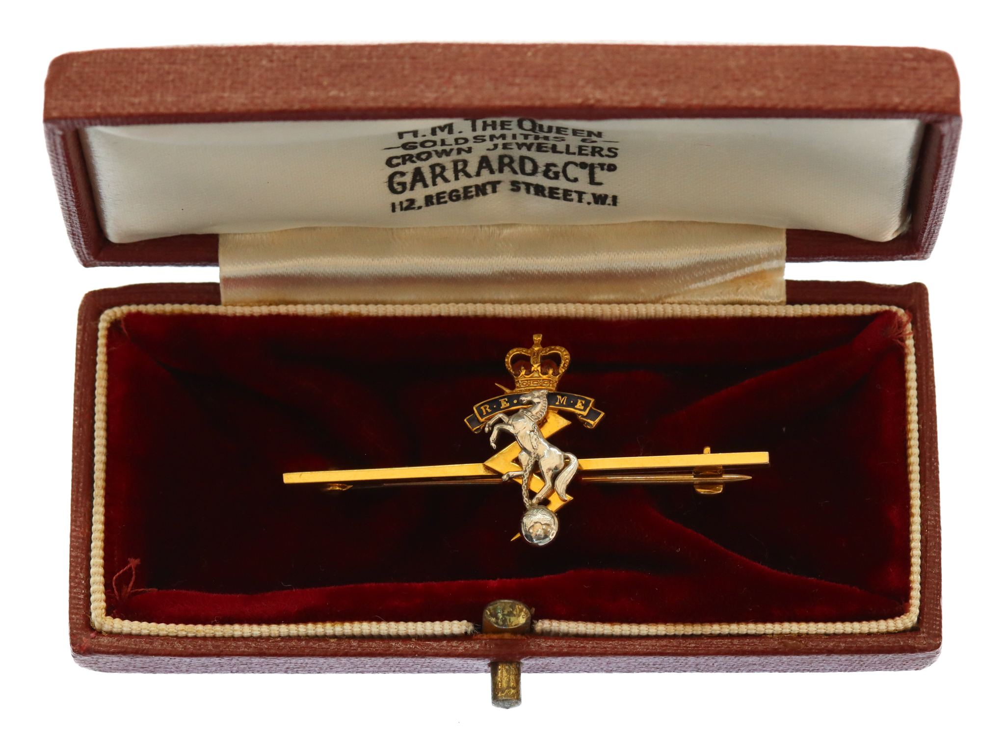 Royal Electrical & Mechanical Engineers (R.E.M.E.) 9ct Gold Sweetheart Brooch