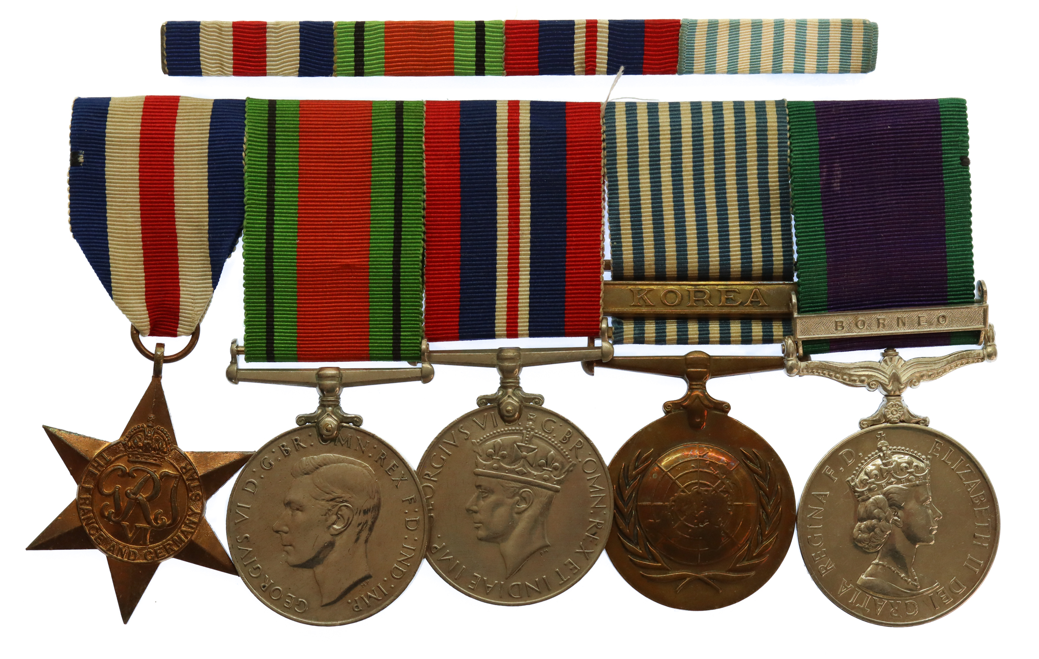 WW2, Un Korea and Campaign Service Medal (Clasp - Borneo) Group of Five - S.Sgt. T. Molloy, 2nd East Anglian Regiment (Formerly Northamptonshire Regt)