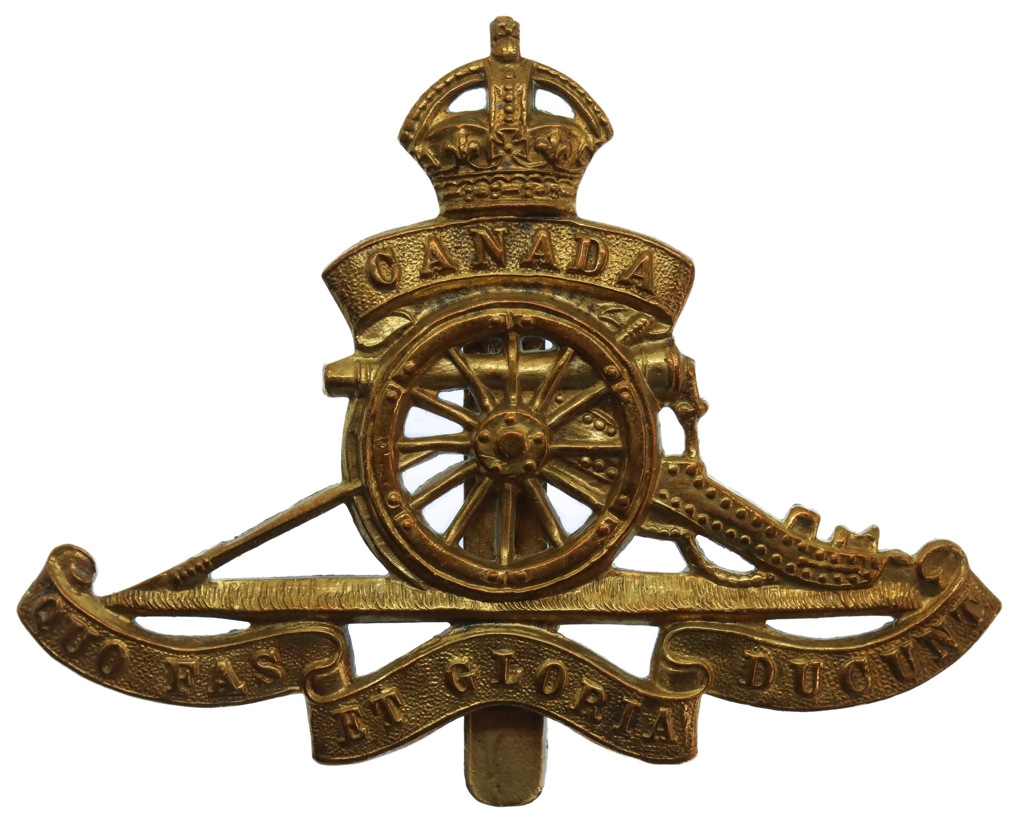 Royal Canadian Artillery Cap Badge - King's Crown 