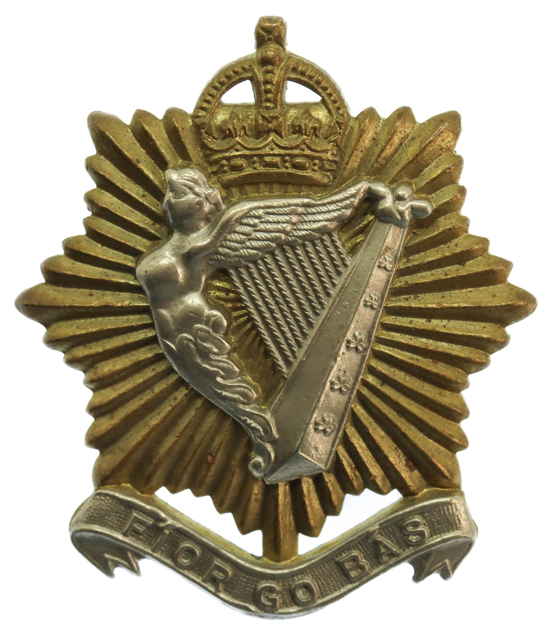Canadian The Irish Regiment of Canada Cap Badge - King's Crown