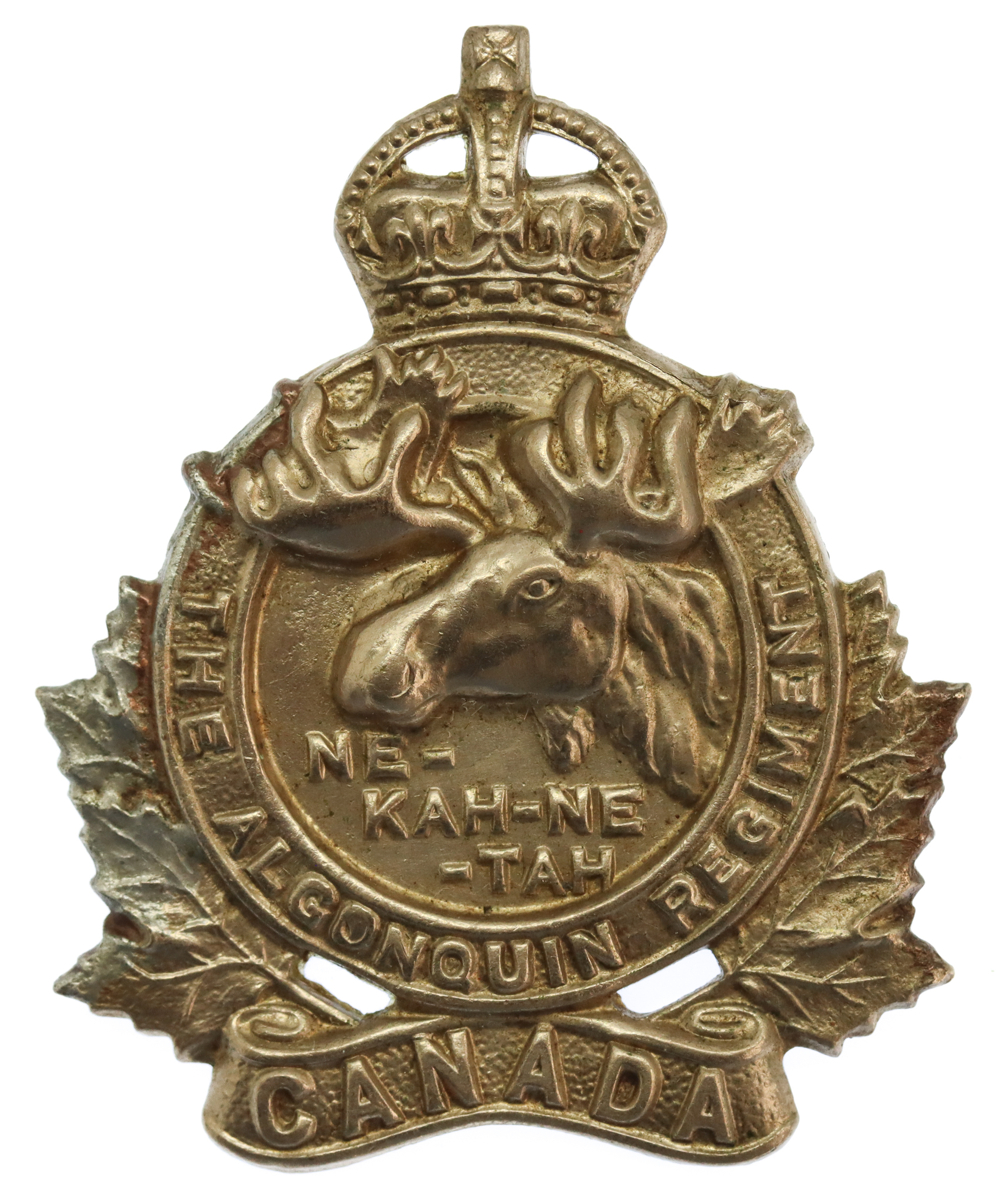 Canadian The Algonquin Regiment Cap Badge - King's Crown